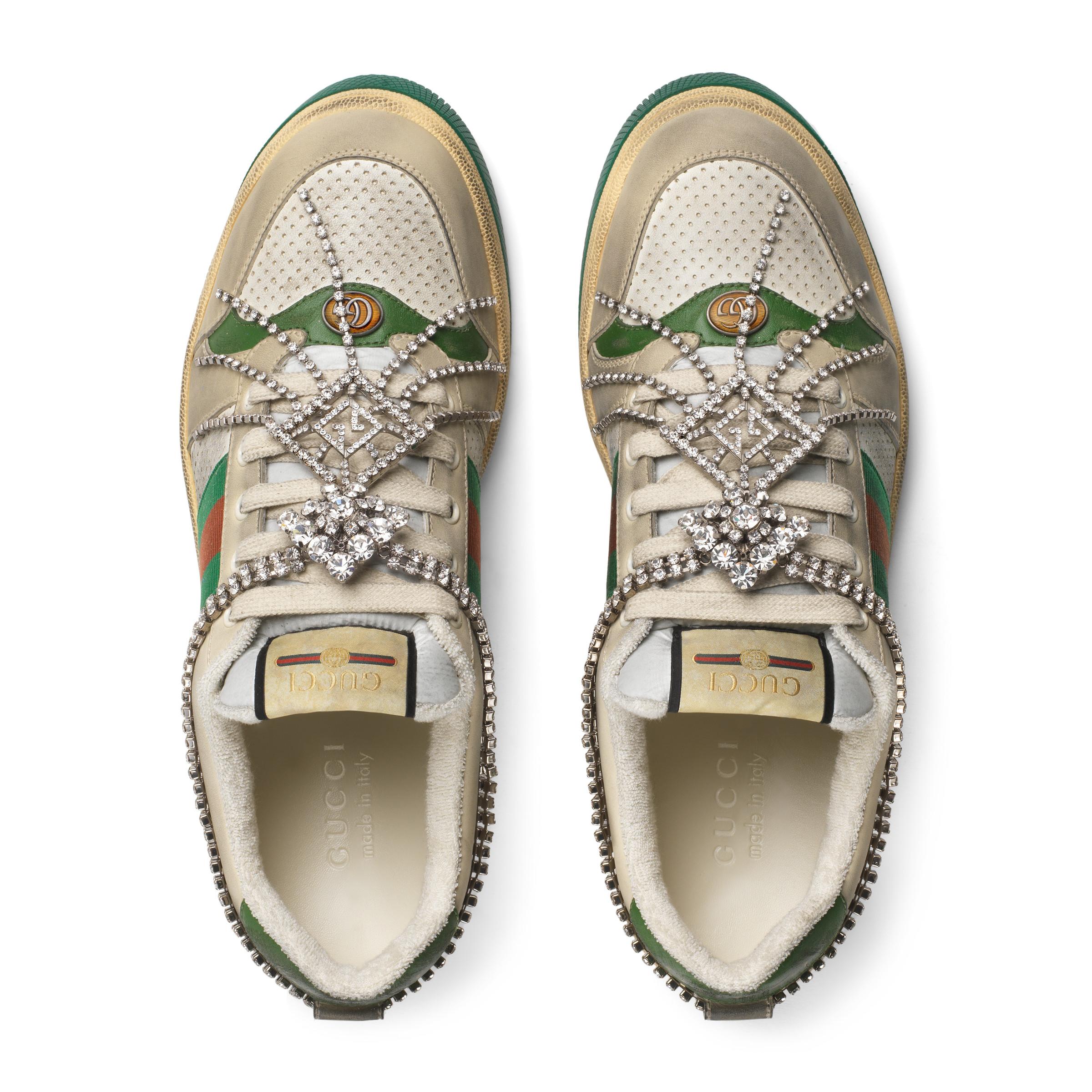 Gucci screener crystal sneakers Outlet