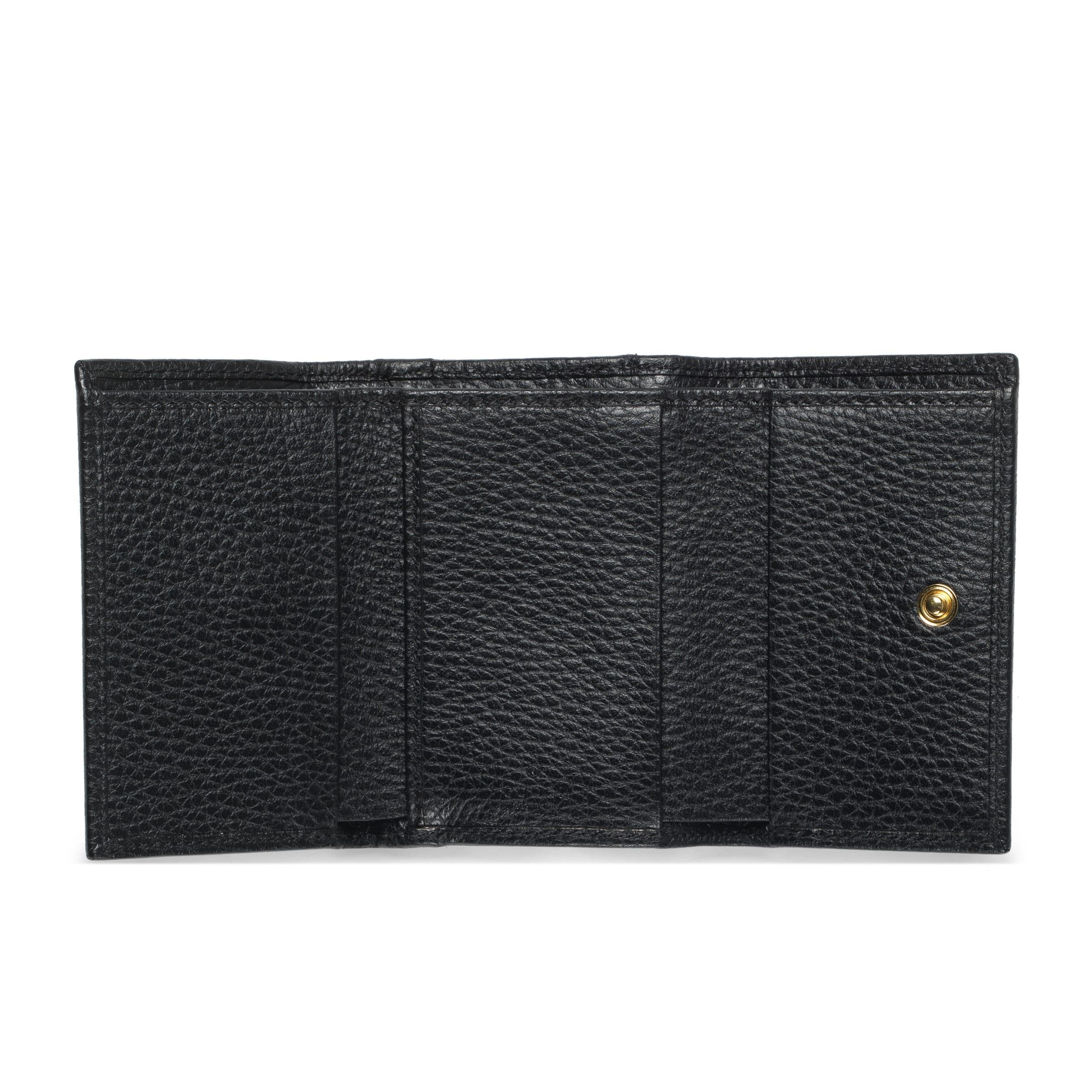 GG Marmont medium wallet in black leather and GG Supreme