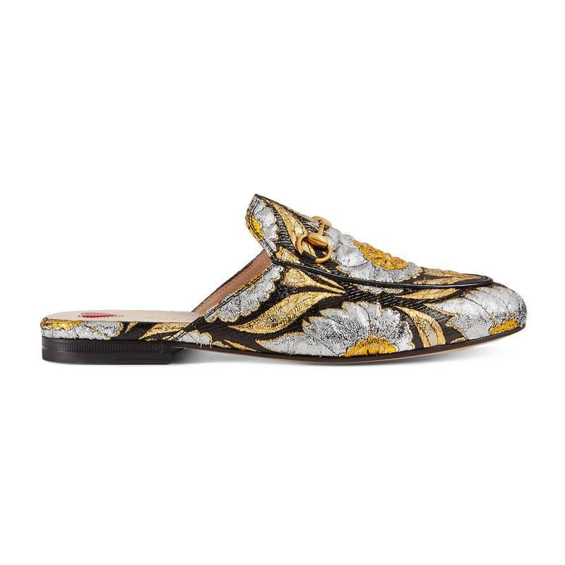 gucci princetown jacquard slippers