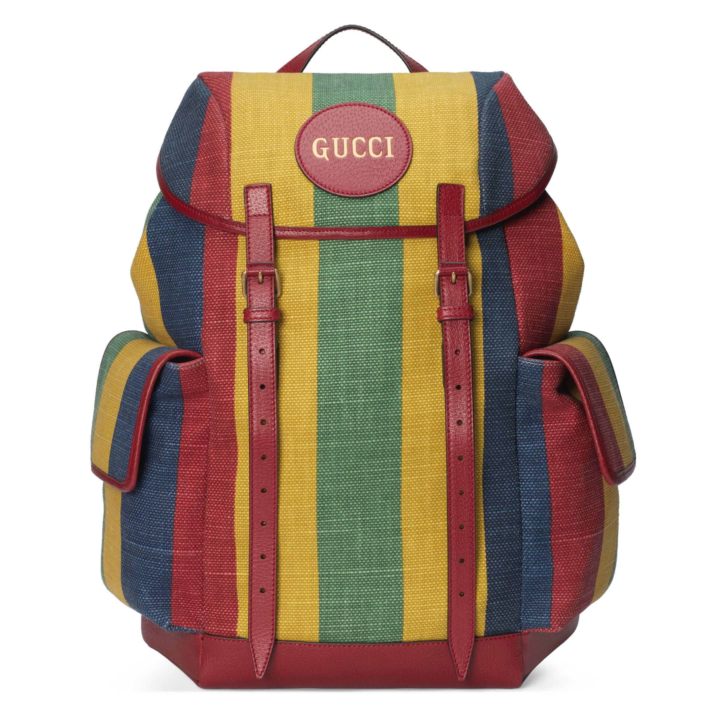 gucci backpack with stripe
