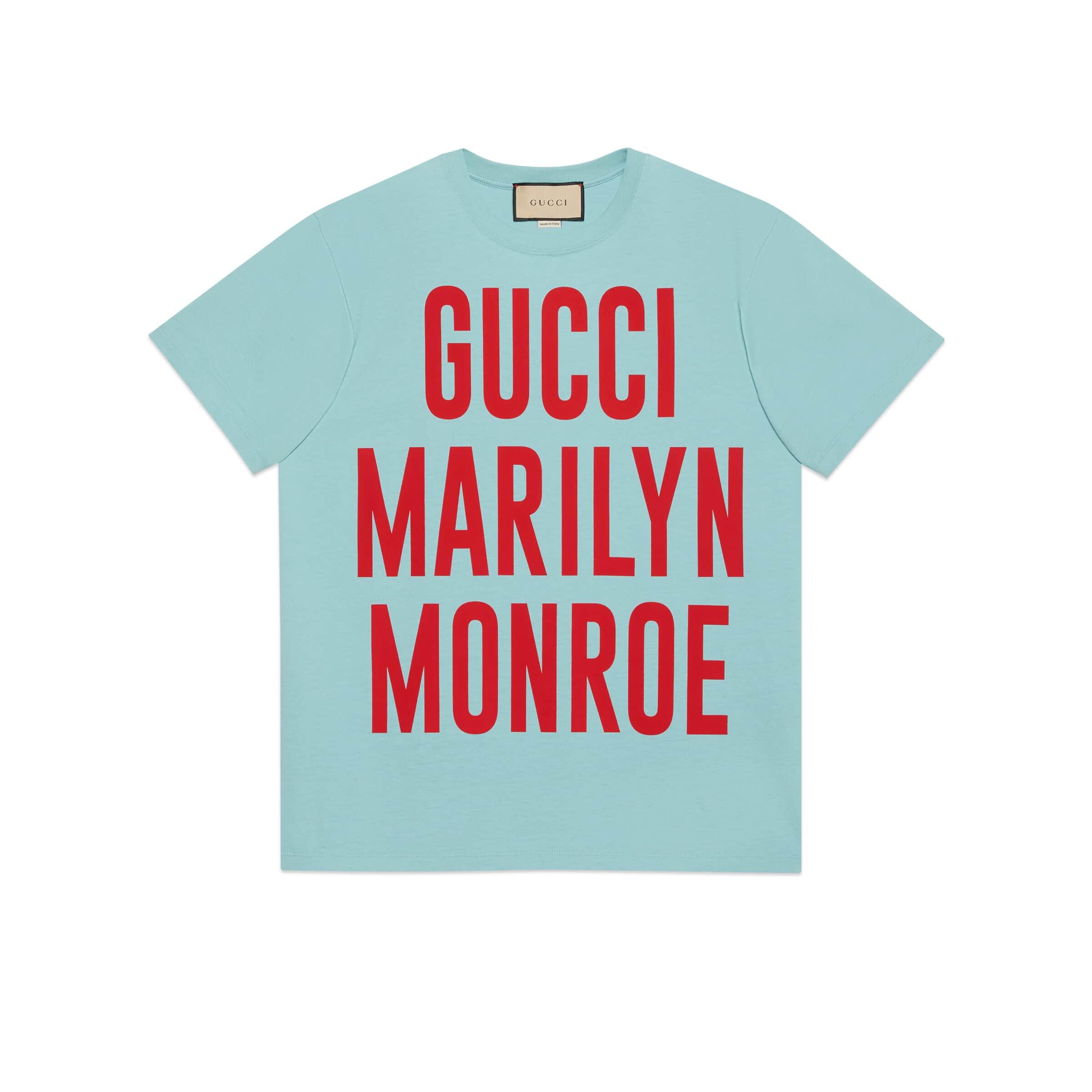 Gucci ' Marilyn Monroe' Print T-shirt in Blue | Lyst