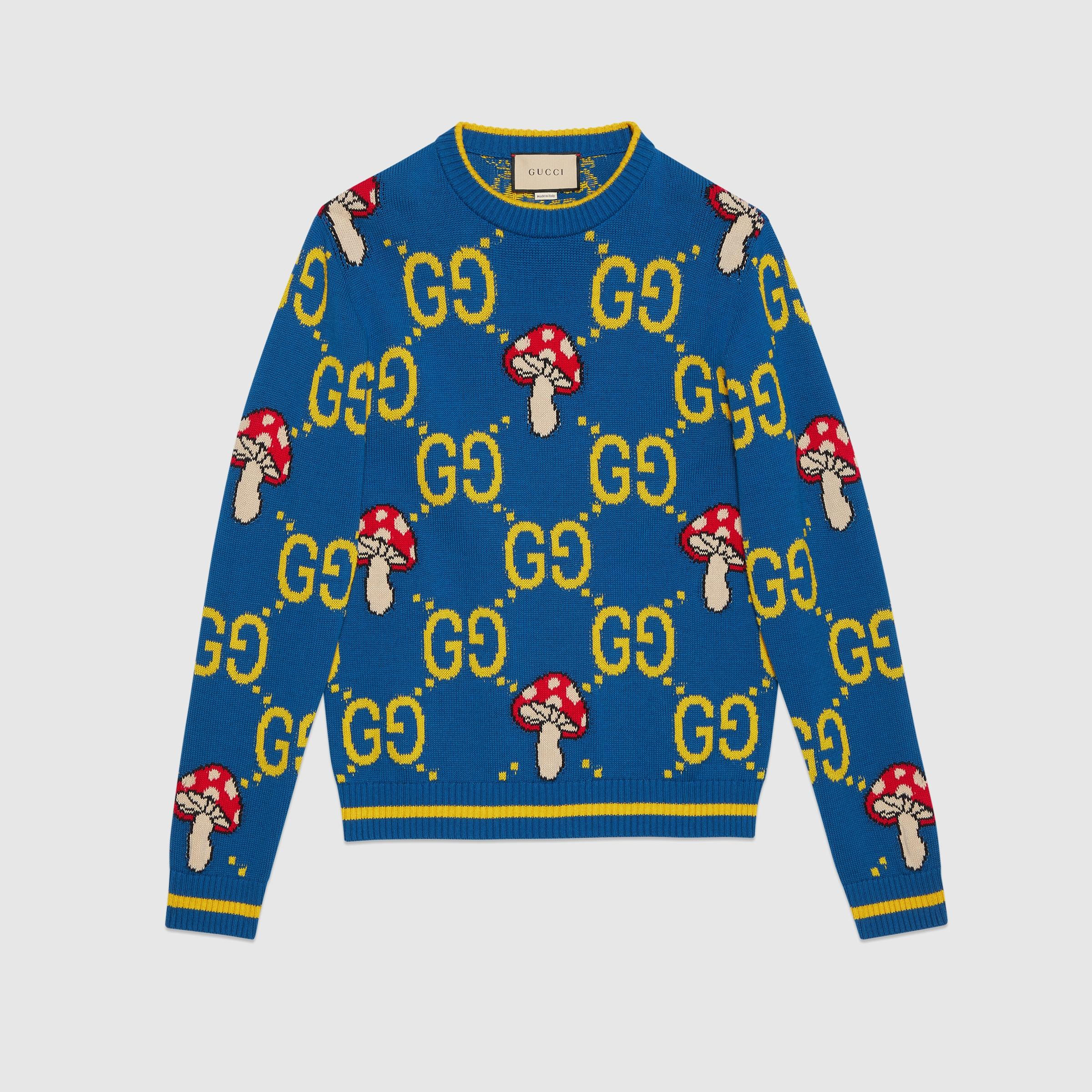 Gucci GG Cotton Wool Jumper in Blue for Men | Lyst