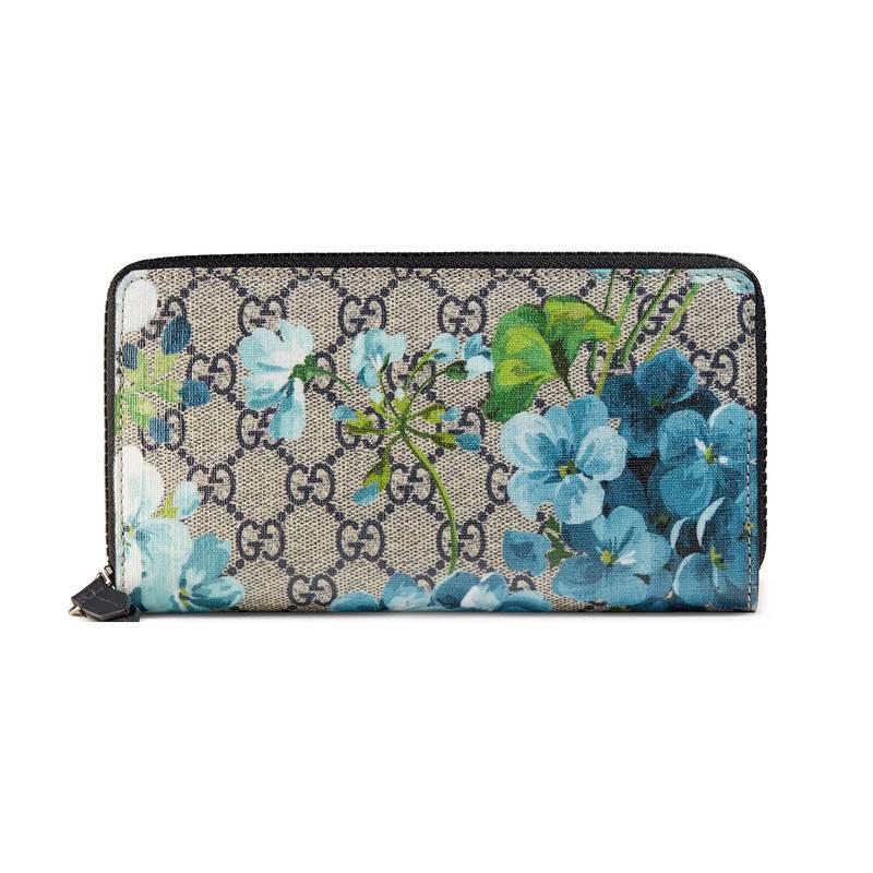 gucci wallet blue flowers