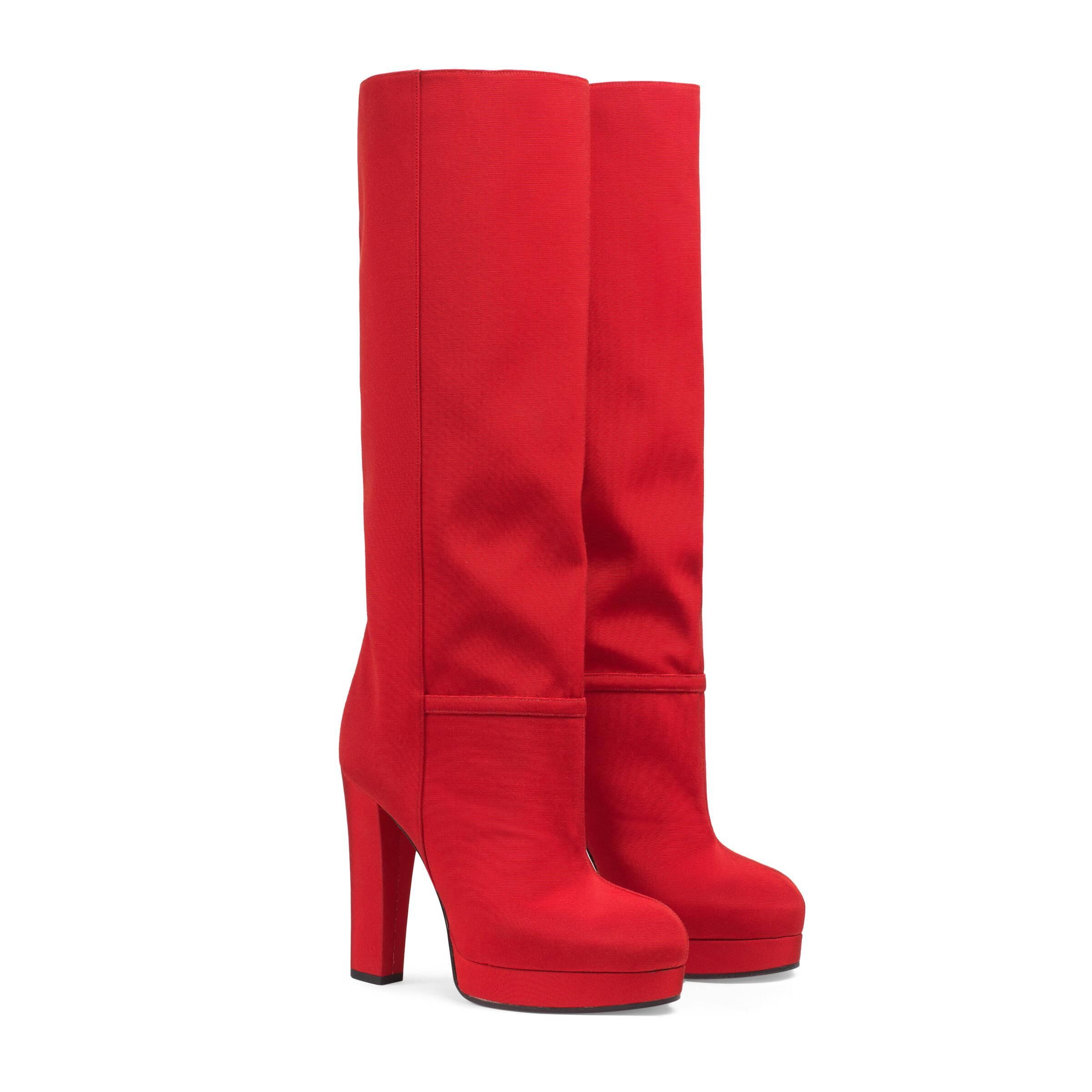 Gucci Ribbed Fabric Platform Boot in 40 