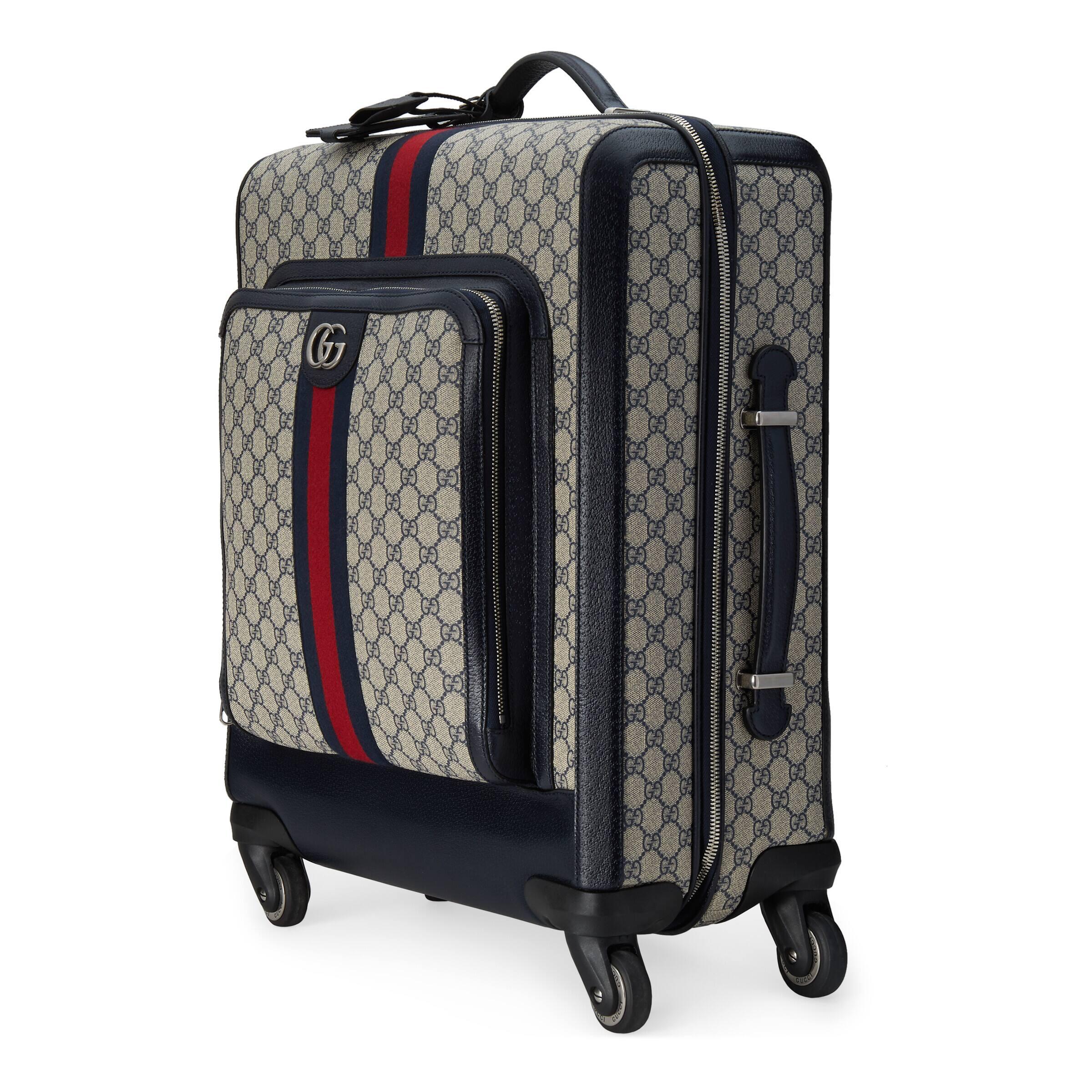 Ophidia GG small cabin trolley in blue and black Supreme
