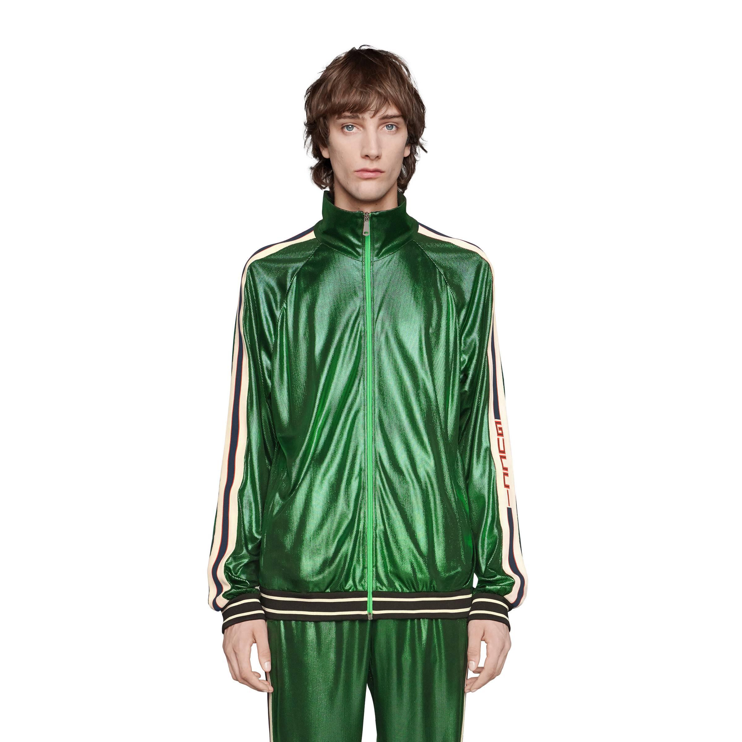 Giacca oversize in jersey laminato da Uomo di Gucci in Verde | Lyst