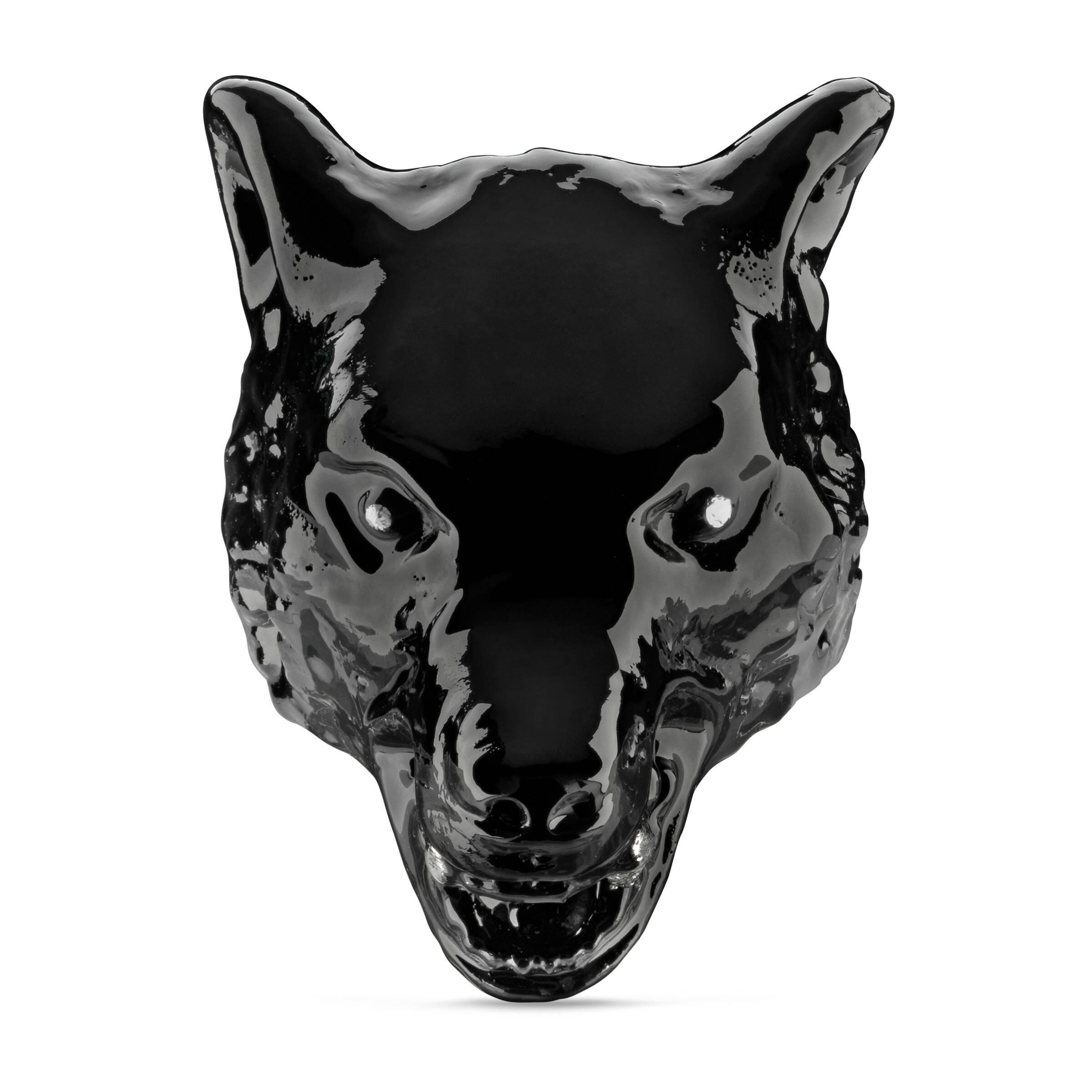 Gucci Anger Forest Wolf Head Ring In Enamel in Black for Men | Lyst