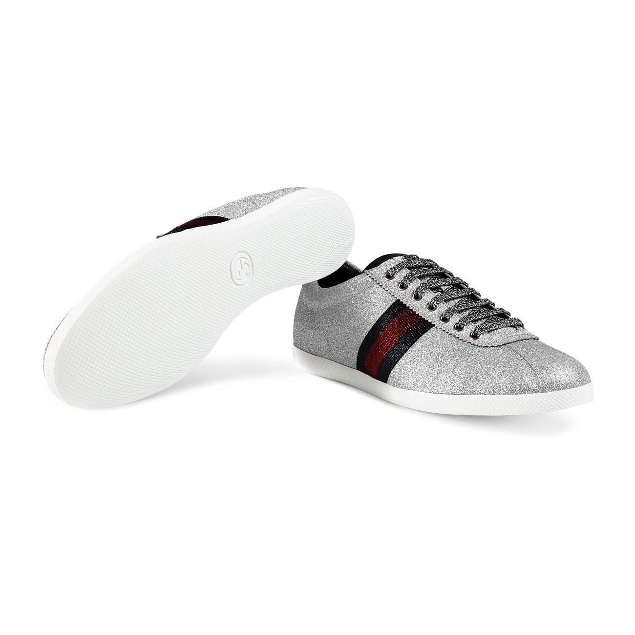 silver sparkly gucci shoes