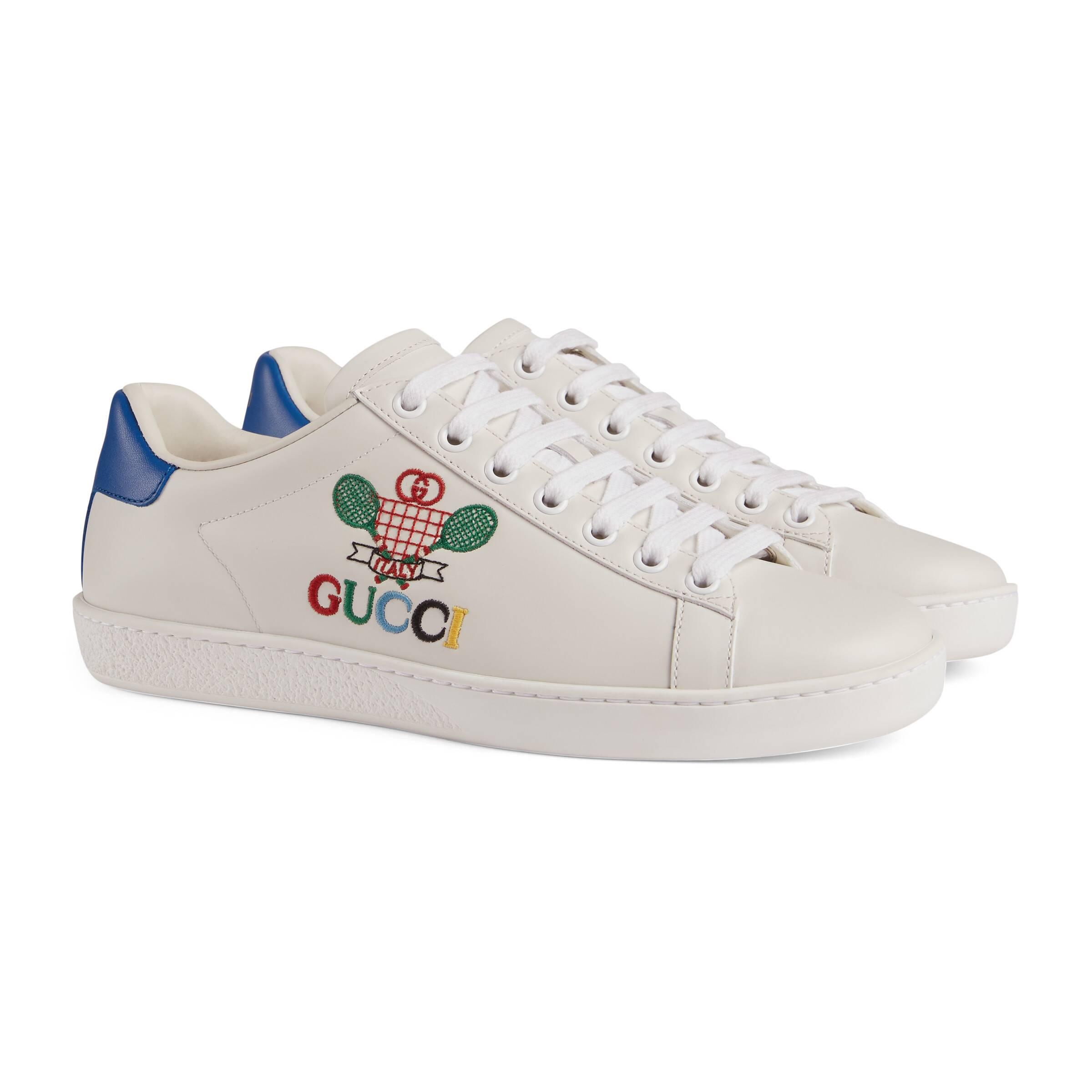 Gucci Ace Sneaker With Tennis in White Lyst