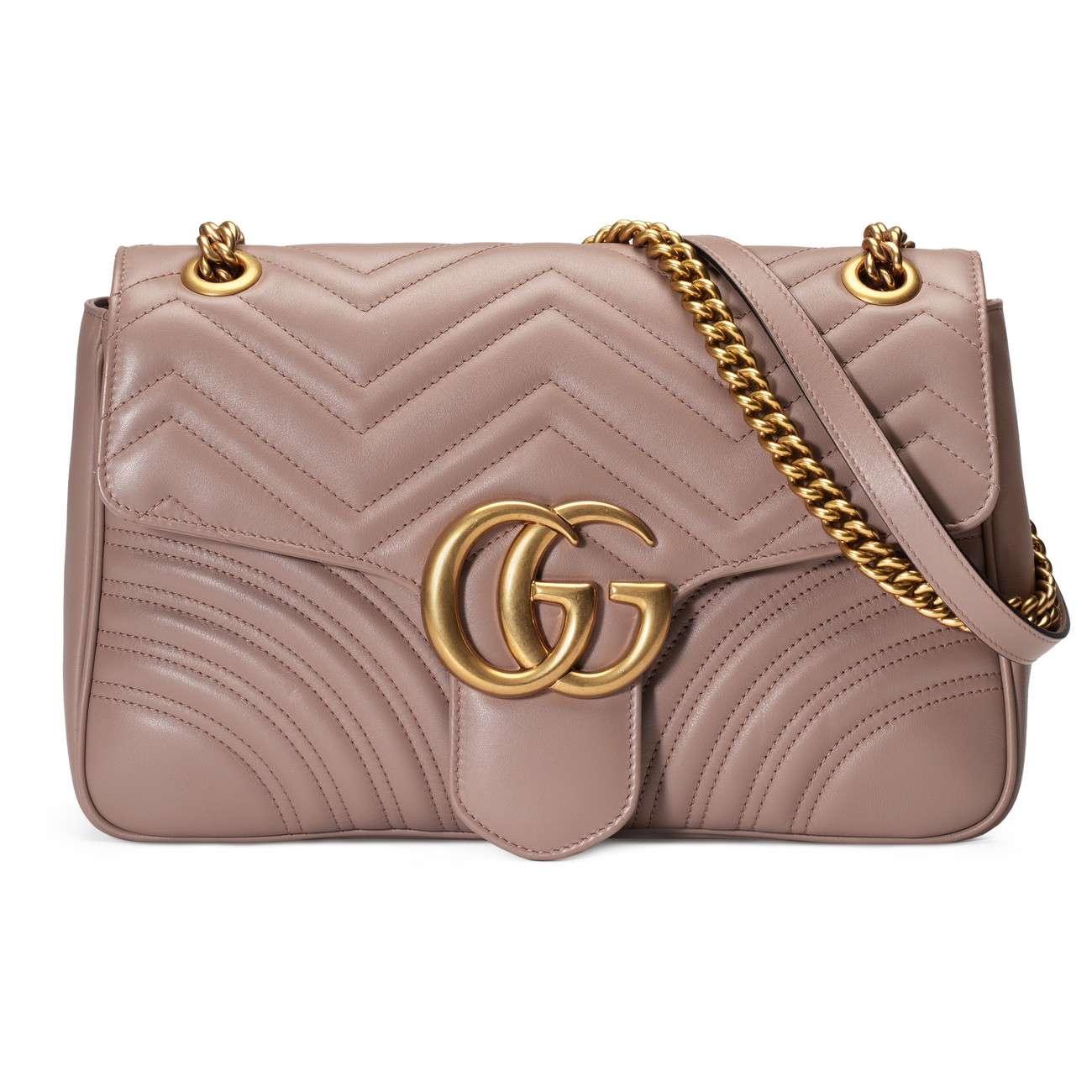 Gucci Leather GG Marmont Matelassé Shoulder Bag in Beige (Pink) - Save 26%  - Lyst