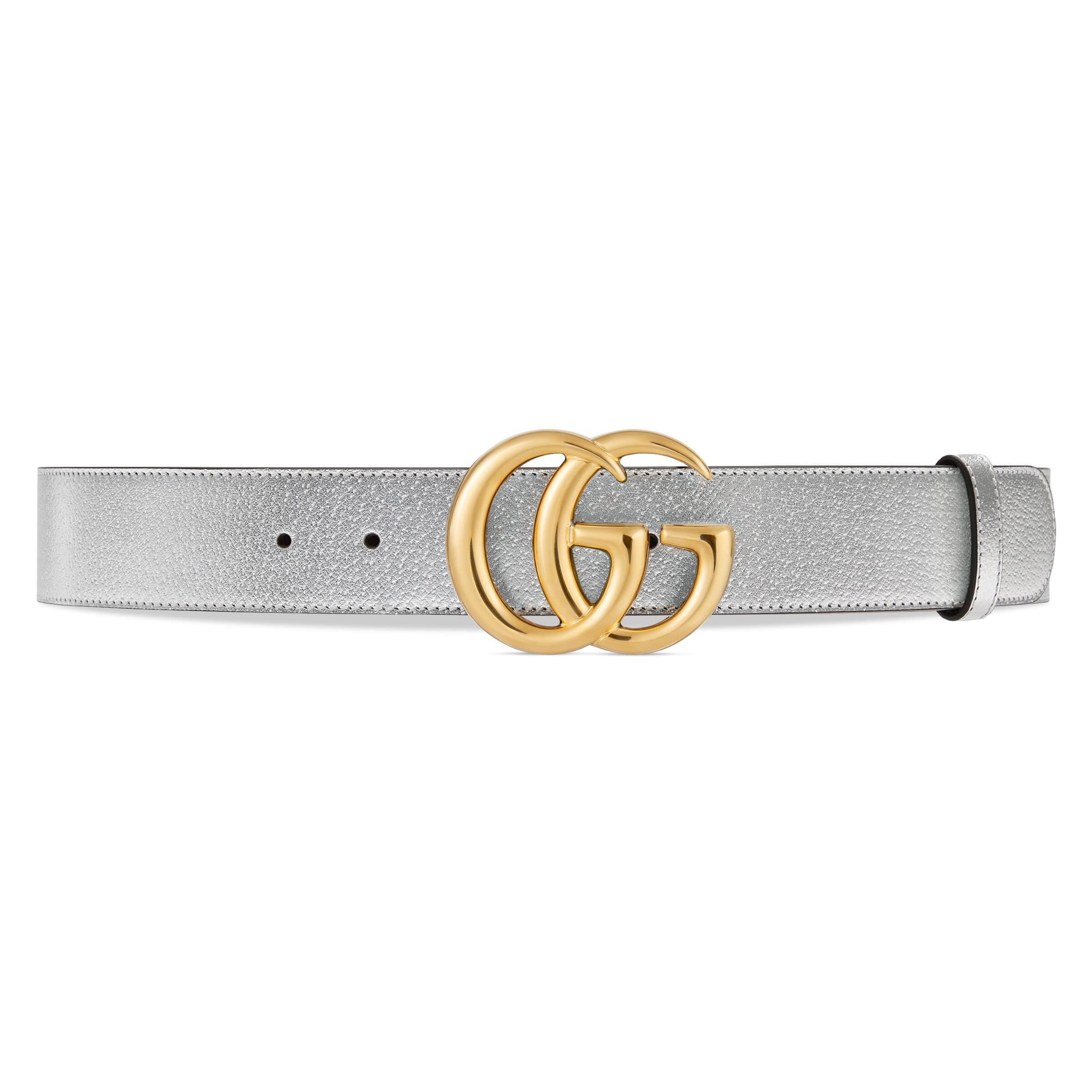 Gucci GG Marmont Wide Belt in Metallic | Lyst