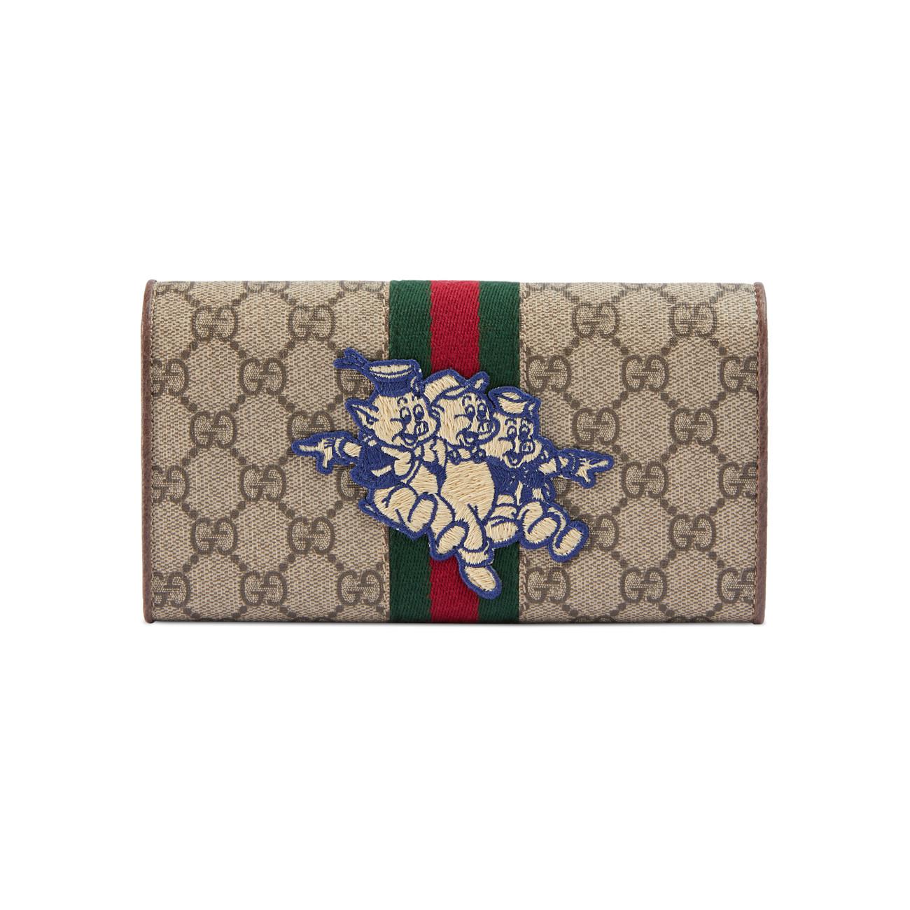 Gucci Canvas GG Continental Wallet With 