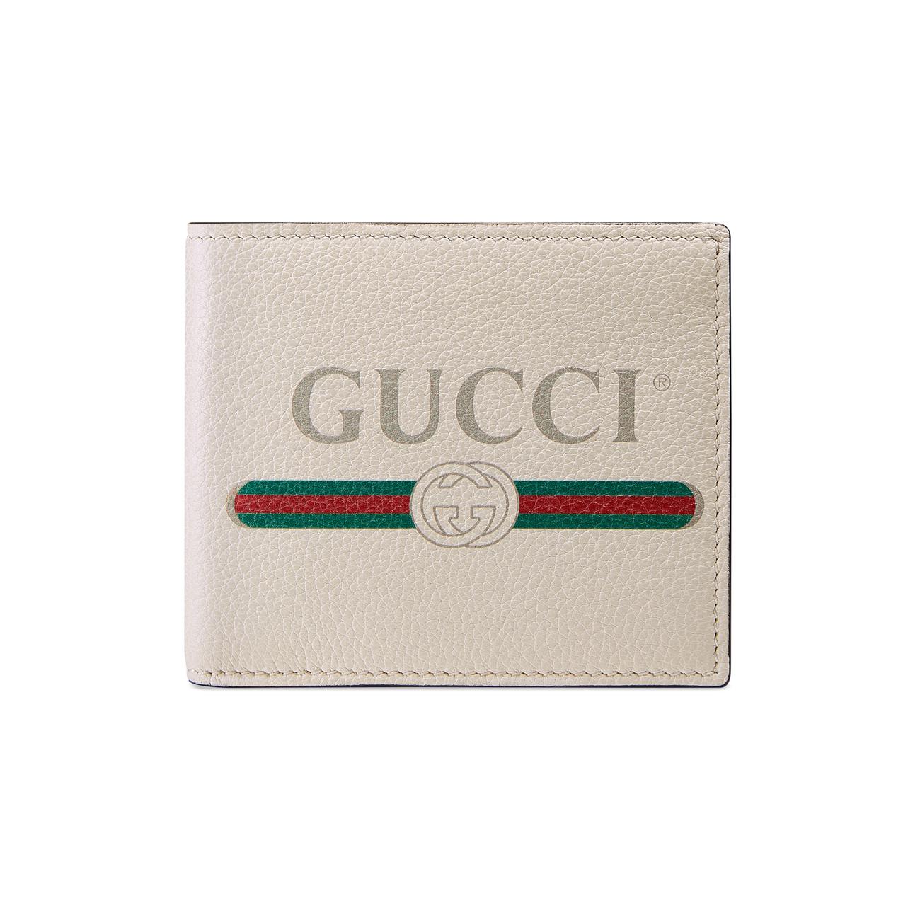 Gucci Print Leather Bi-fold Wallet in 