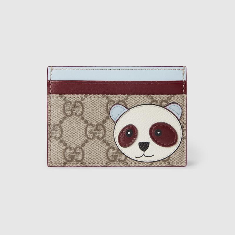 Gucci パンダ ディテール付き バイカラー Gg カードケース, ベージュ 