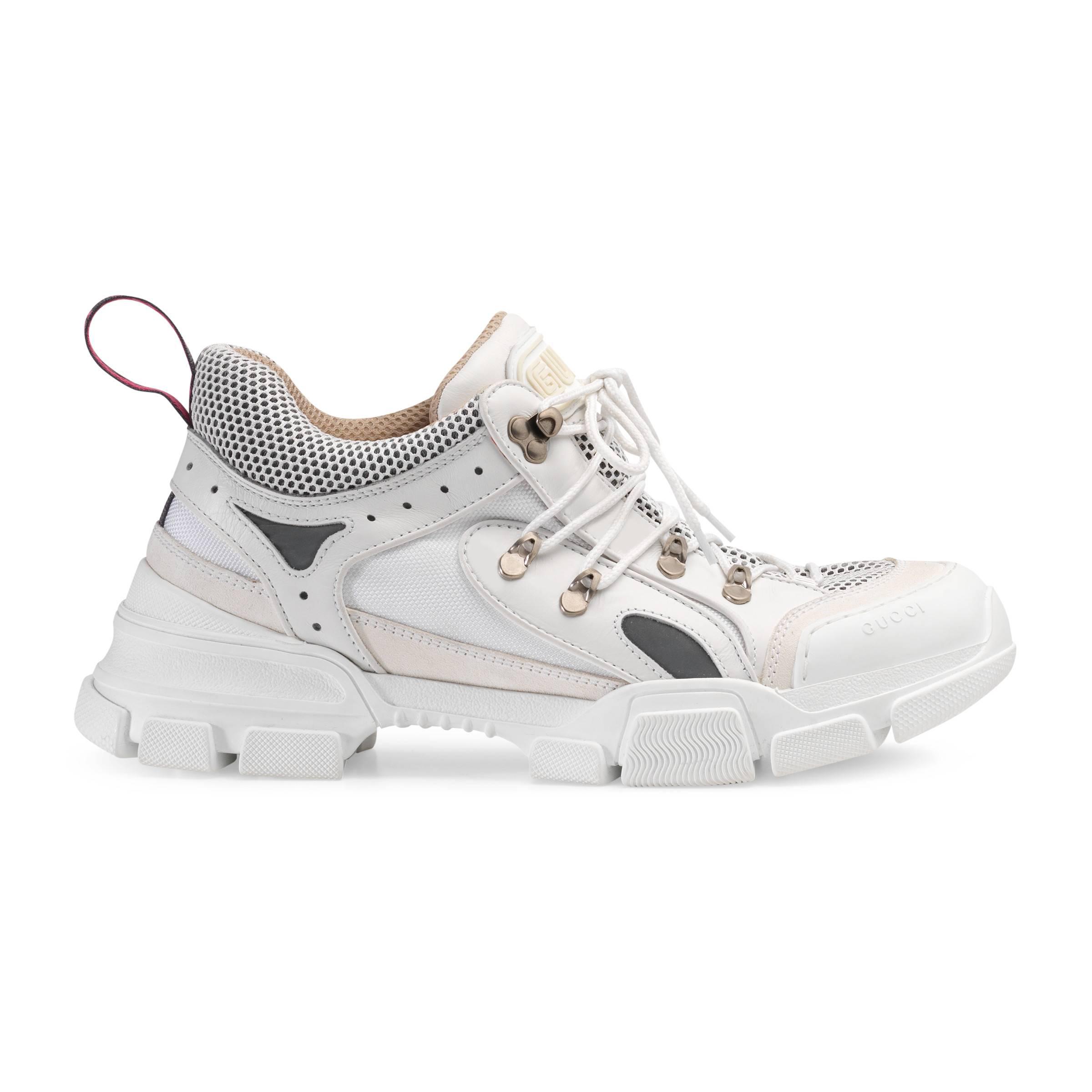 Gucci Men's Flashtrek Leather, Suede And Canvas Trainers in White for Men |  Lyst Australia