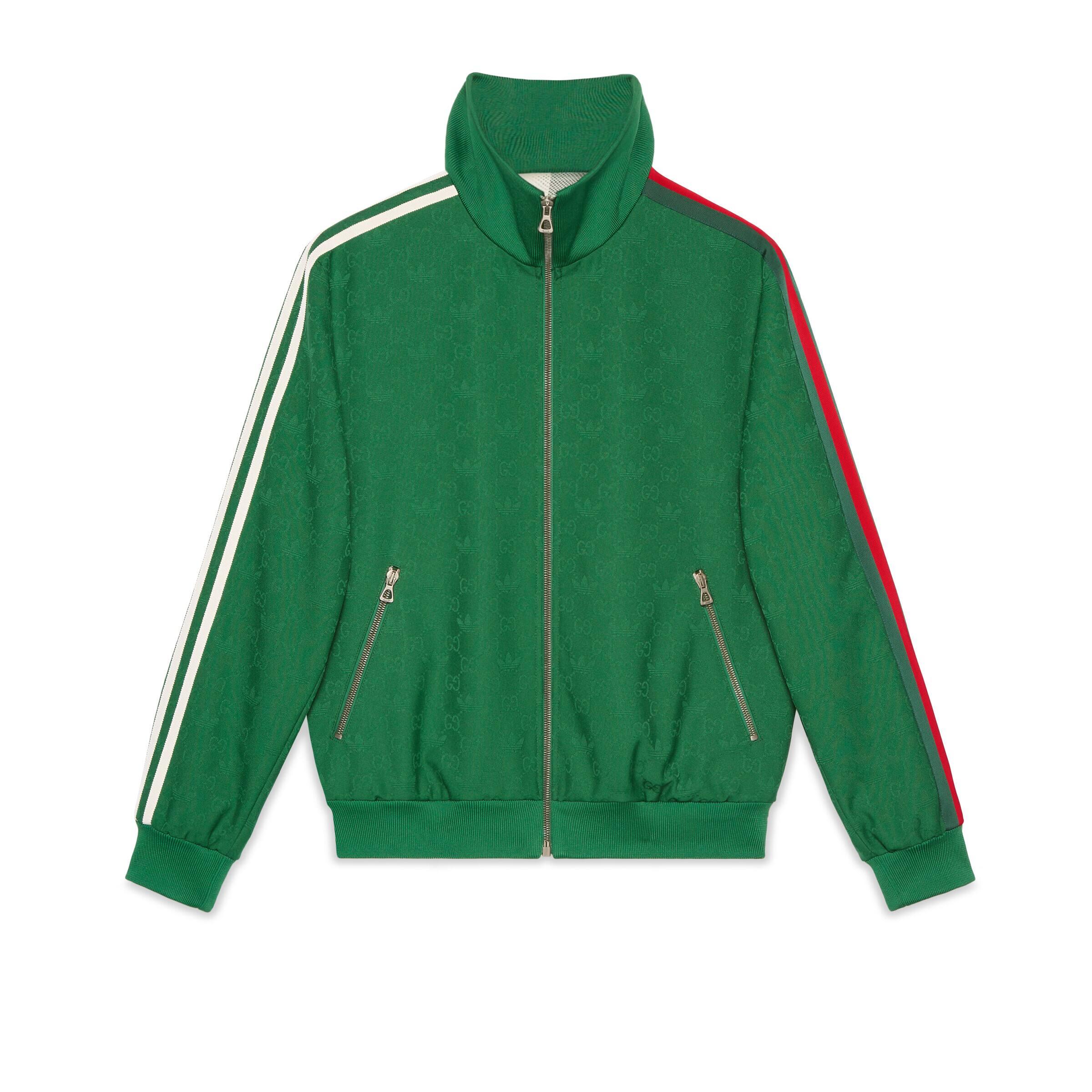 Gucci Adidas X GG Trefoil Jacquard Jacket in Green for Men | Lyst