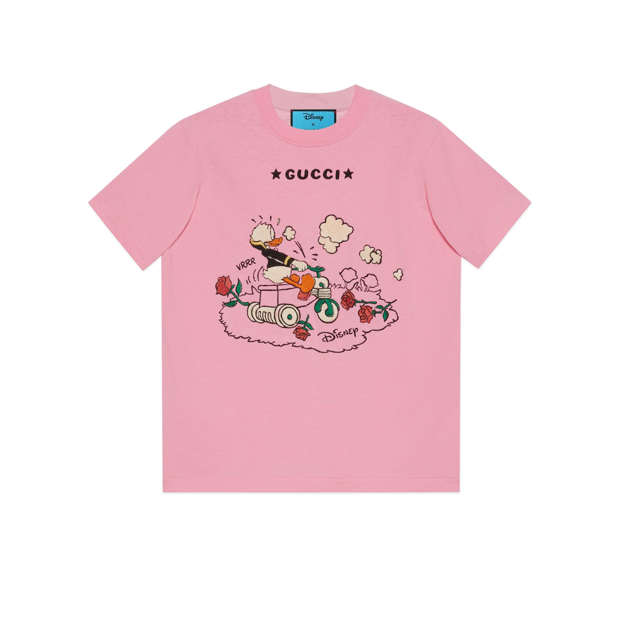 Gucci Cotton Disney X Donald Duck T Shirt In Pink Lyst