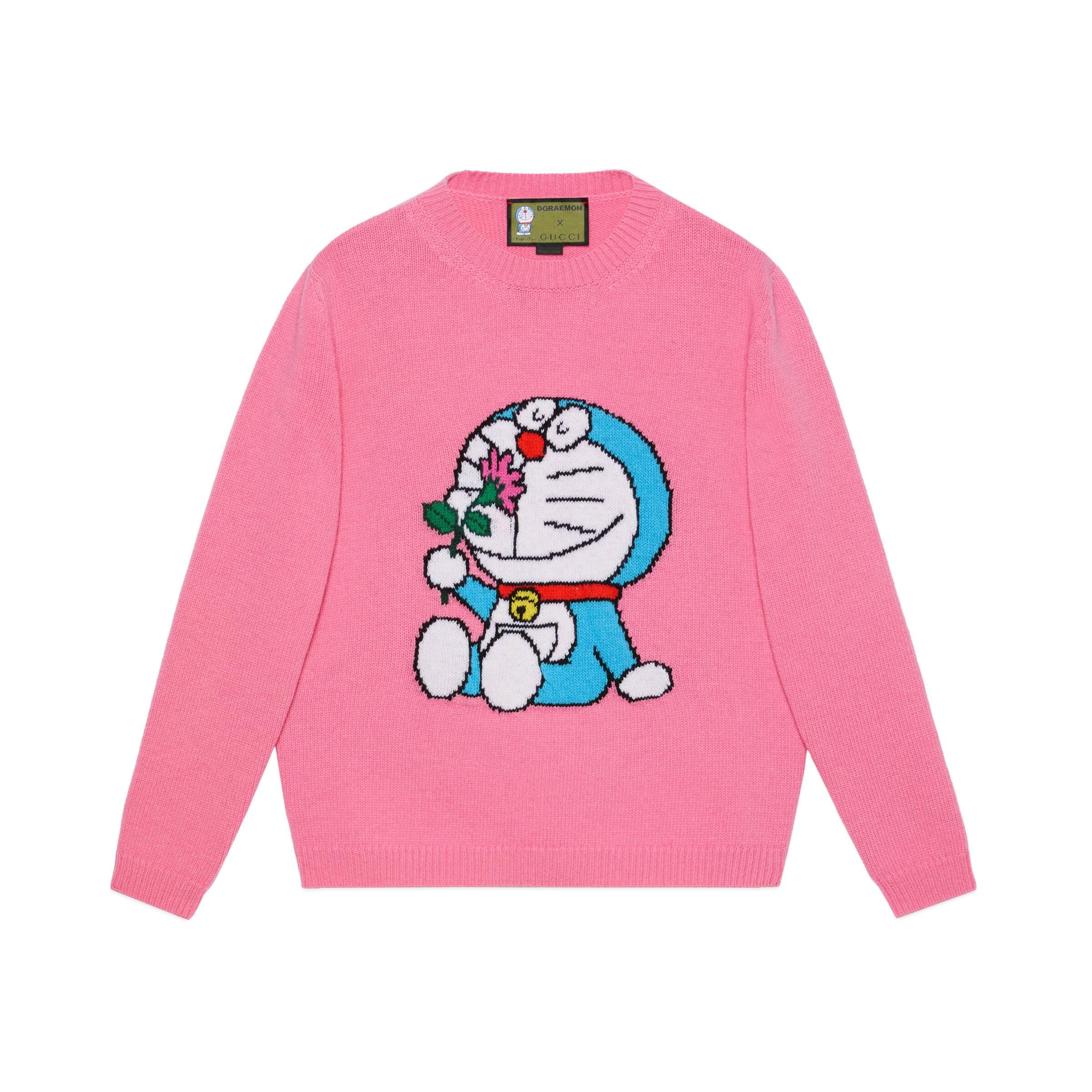 Gucci Doraemon X Wool Sweater in Pink | Lyst