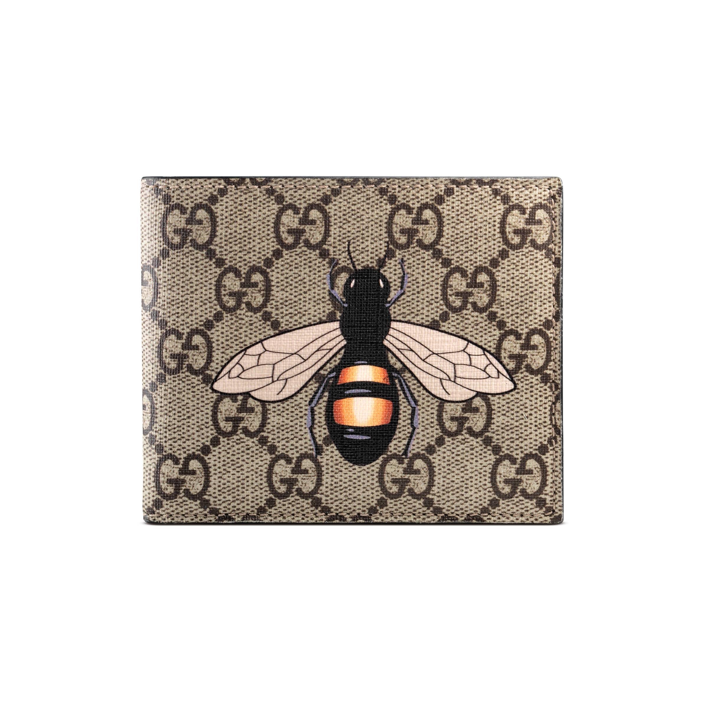 Portefeuille suprême gg à imprimé abeille Gucci pour homme en coloris  Neutre | Lyst