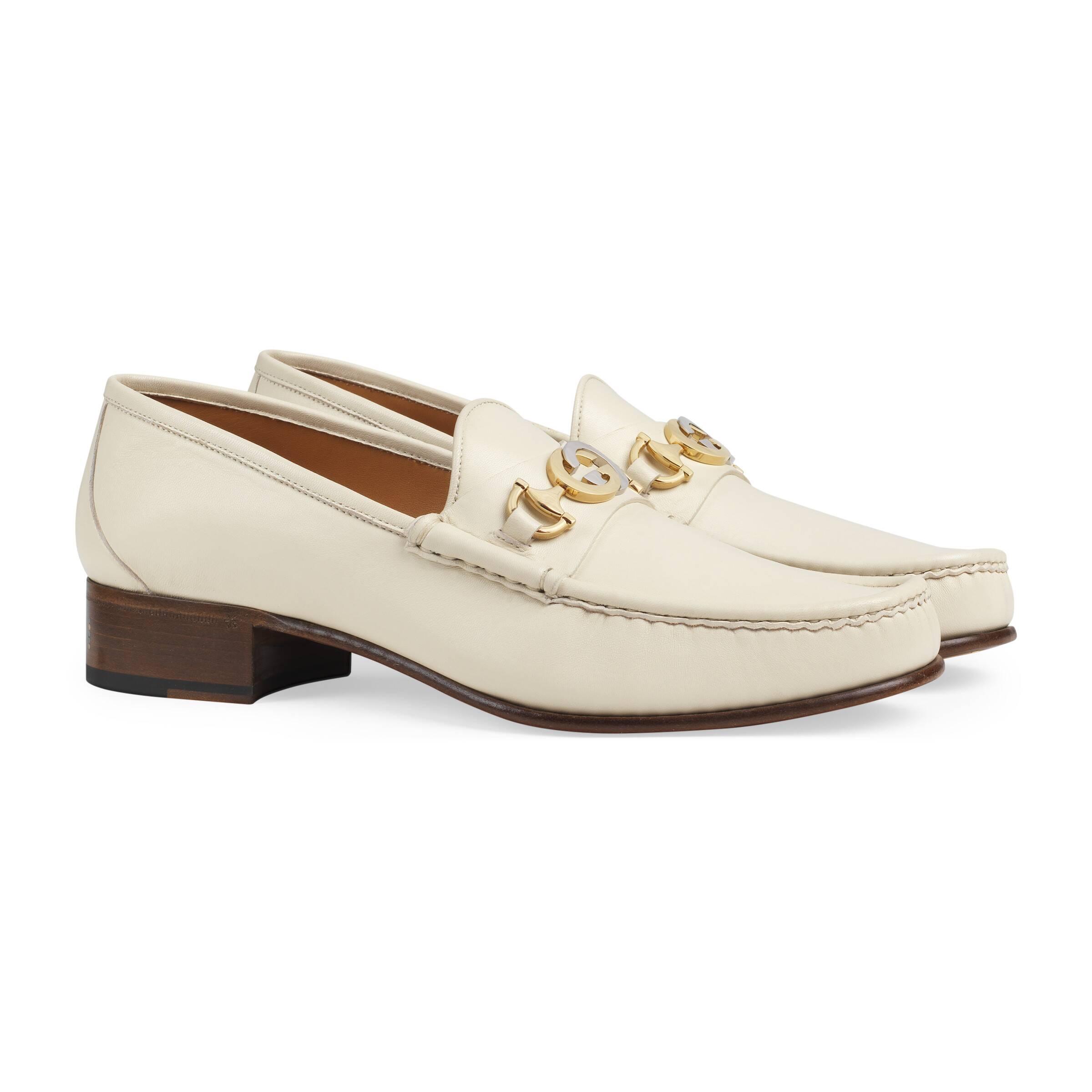 leather loafer with interlocking g horsebit