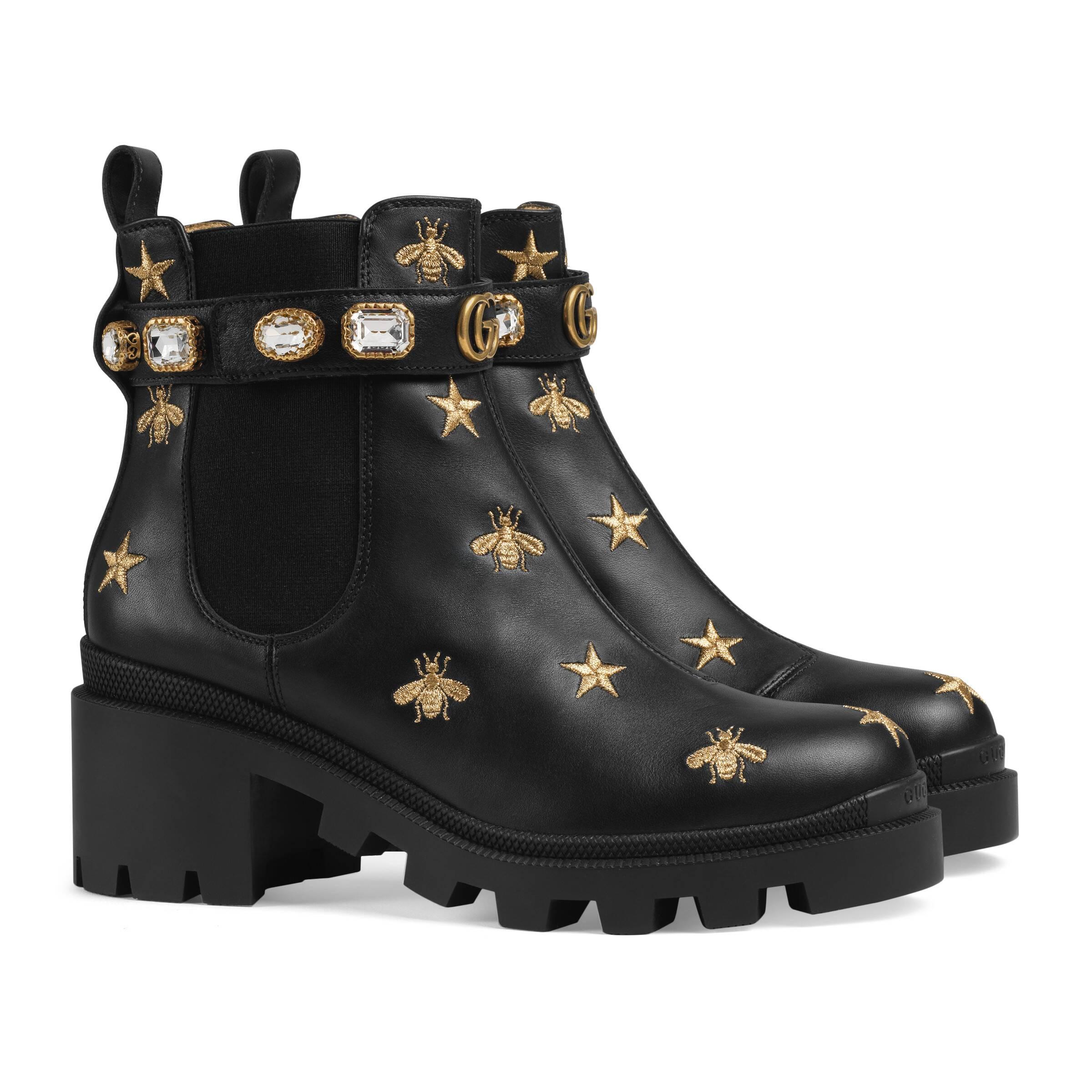 gucci boots with jewels