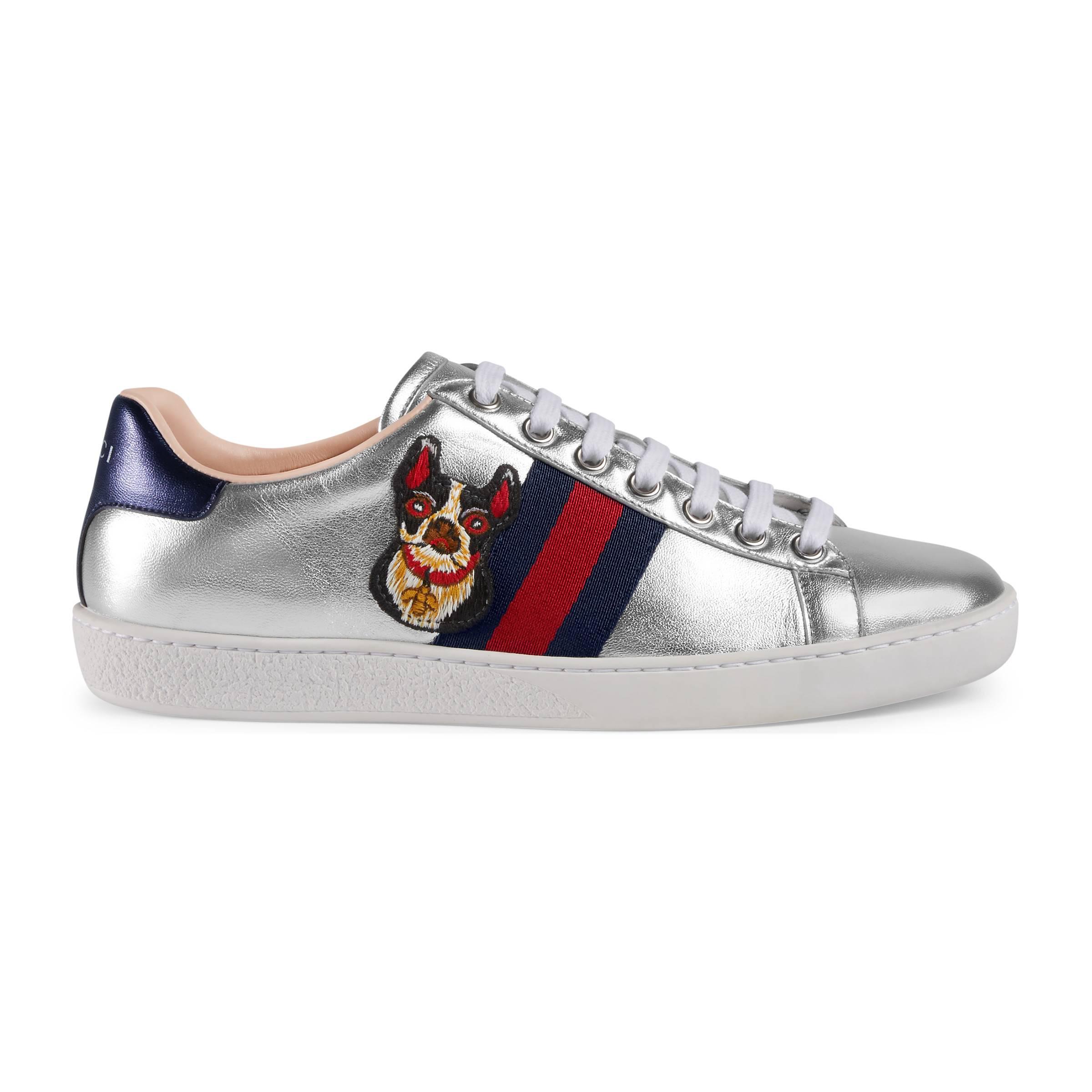 gucci trainers silver