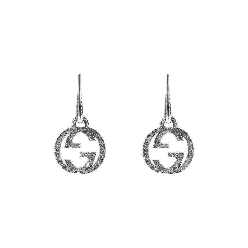 gucci silver interlocking earrings