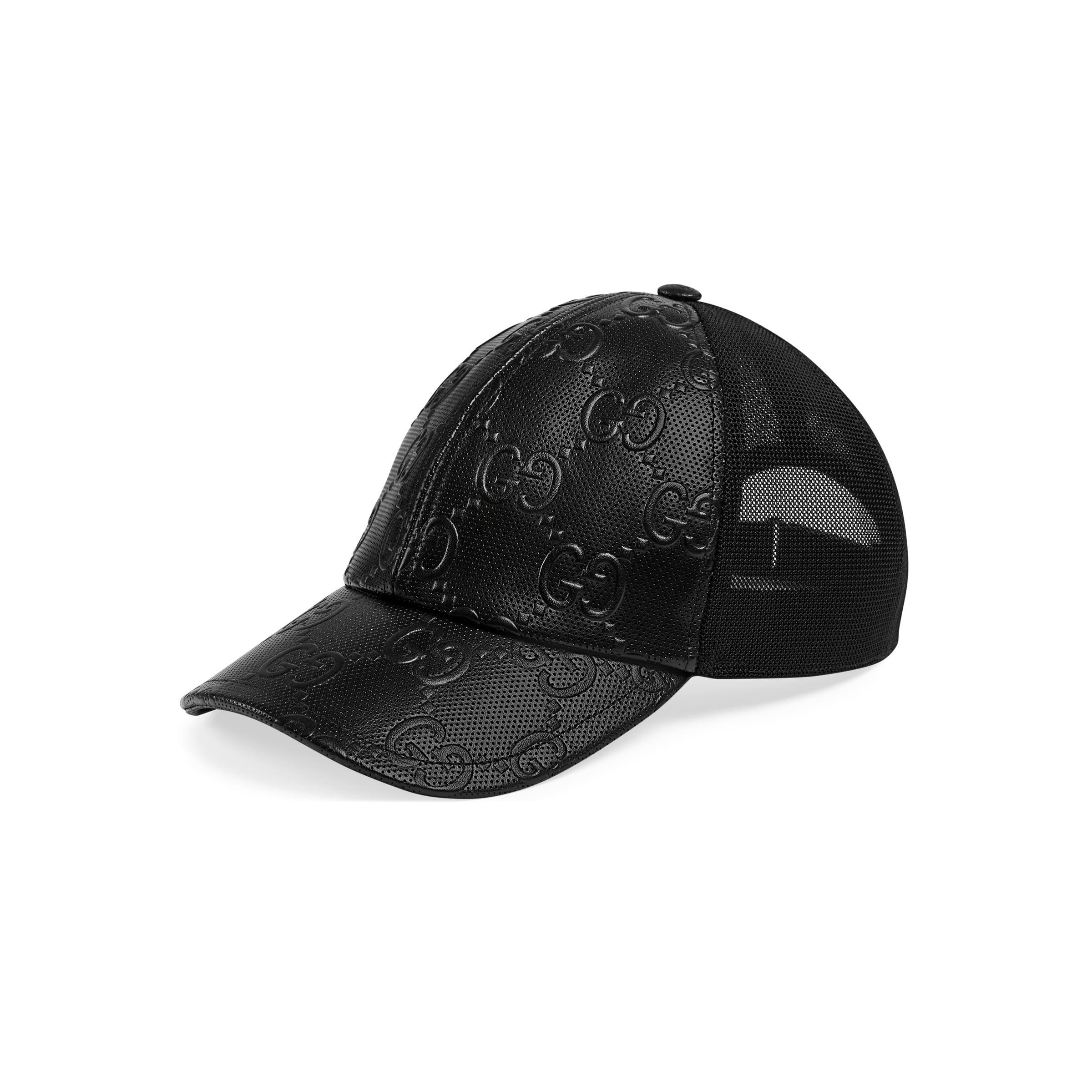Gucci Logo-embossed Leather Trucker Cap 