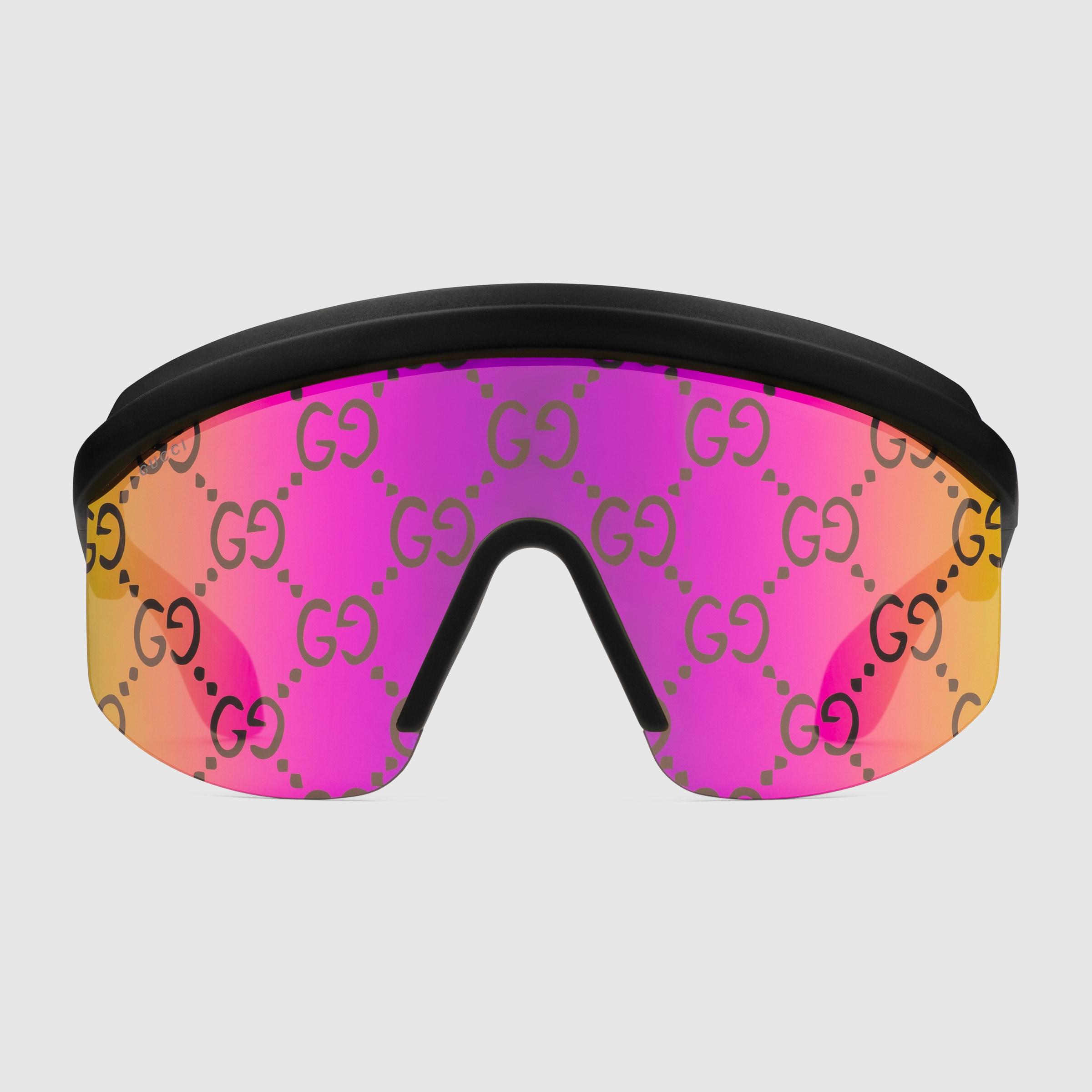 Gucci Mask Frame GG Sunglasses in Pink | Lyst