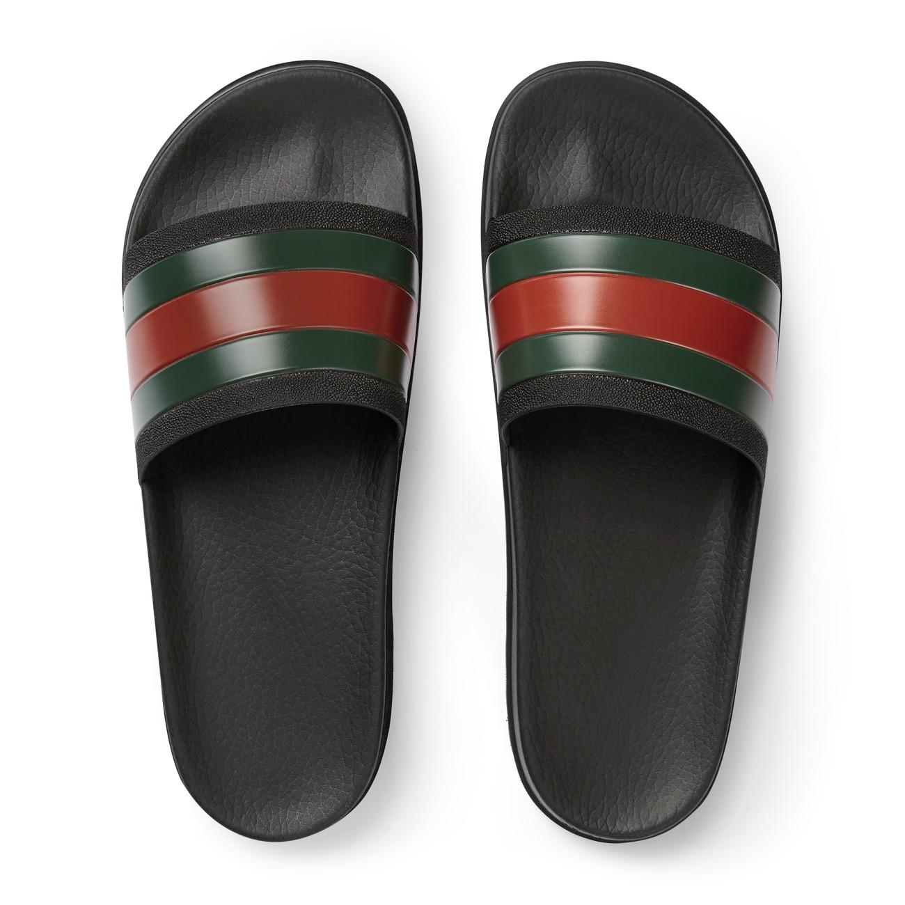 Premier Van efterligne Gucci Web Slide Sandal in Black for Men | Lyst
