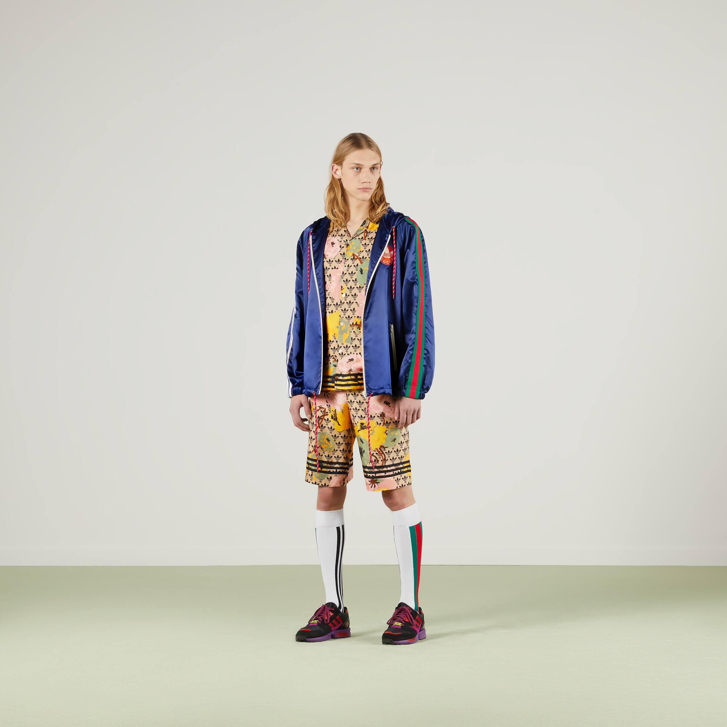 Gucci Men's Yellow Adidas X Print Silk Short Pant