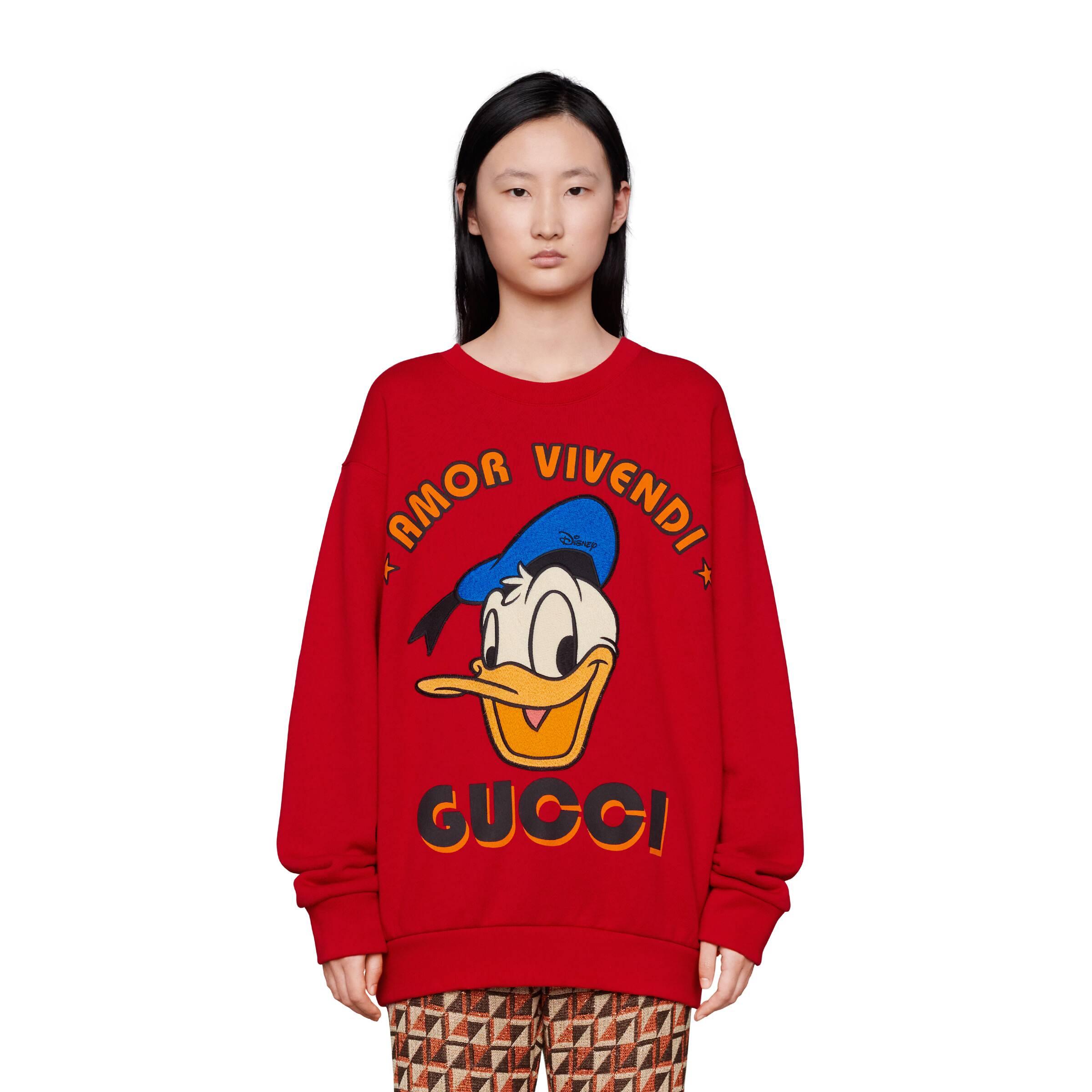 Disney X Donald Duck Sweatshirt Gucci en coloris Rouge | Lyst