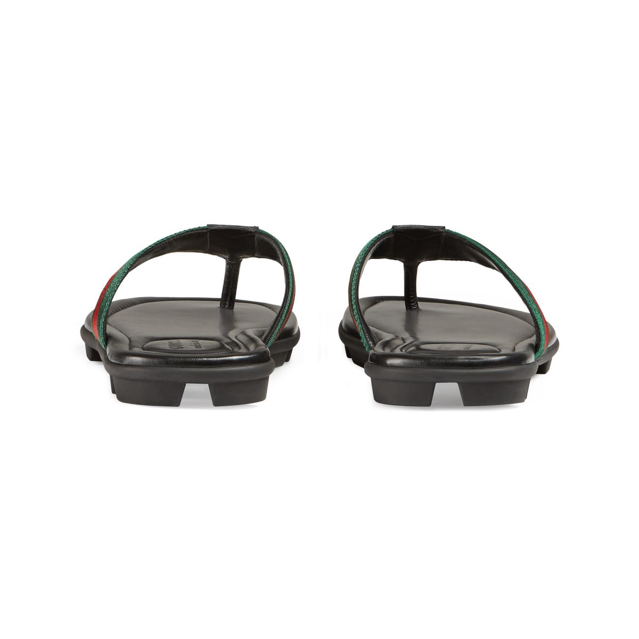 web and leather thong sandal