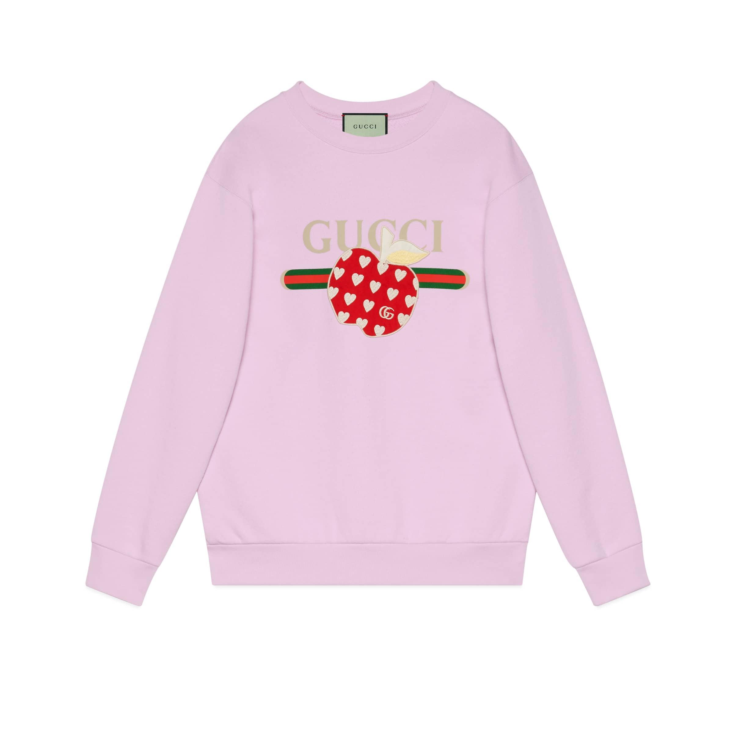 Gucci Les Pommes Sweatshirt in Pink | Lyst