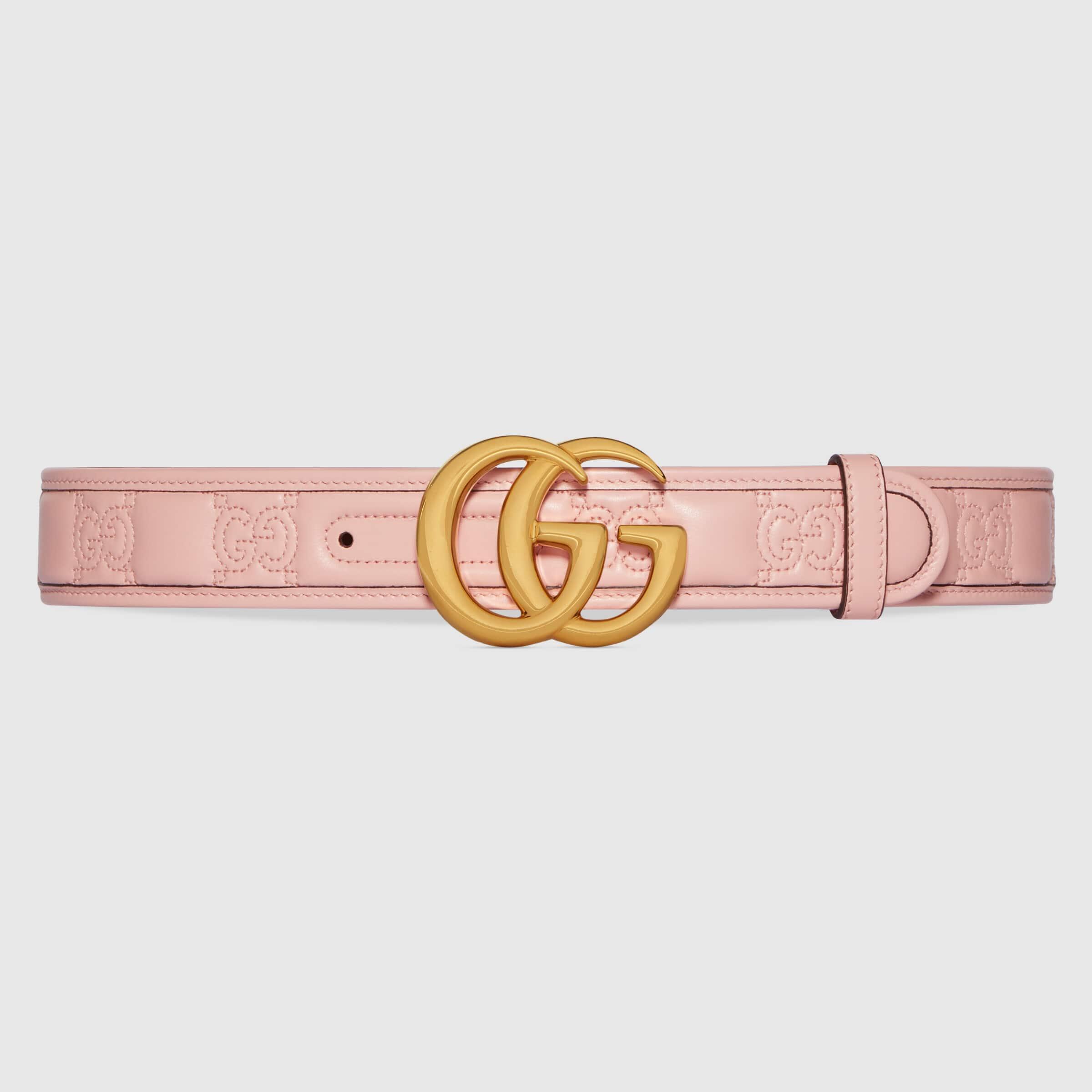 Gucci GG Marmont Matelassé Wide Belt in Pink | Lyst