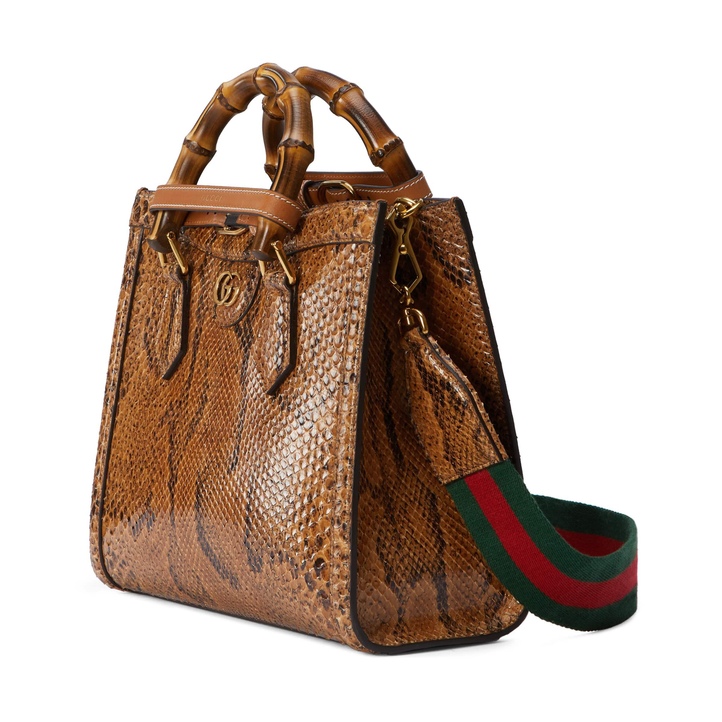 Gucci Diana Small Python Bag in Brown | Lyst