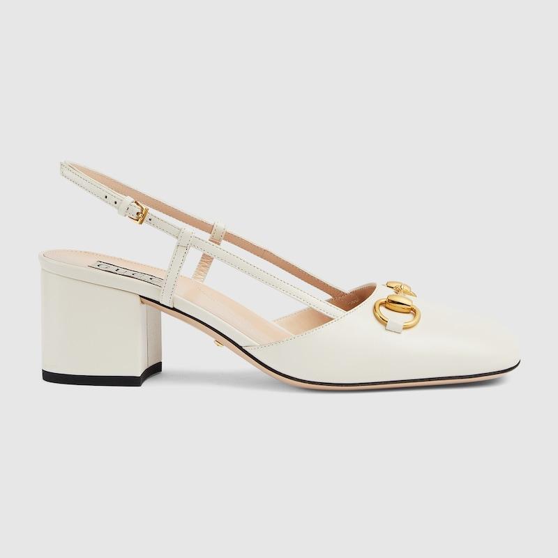 GUCCI 26S SLINGBACK 55 MM IN SOFT CREAM BEIGE CALFSKIN main image 0