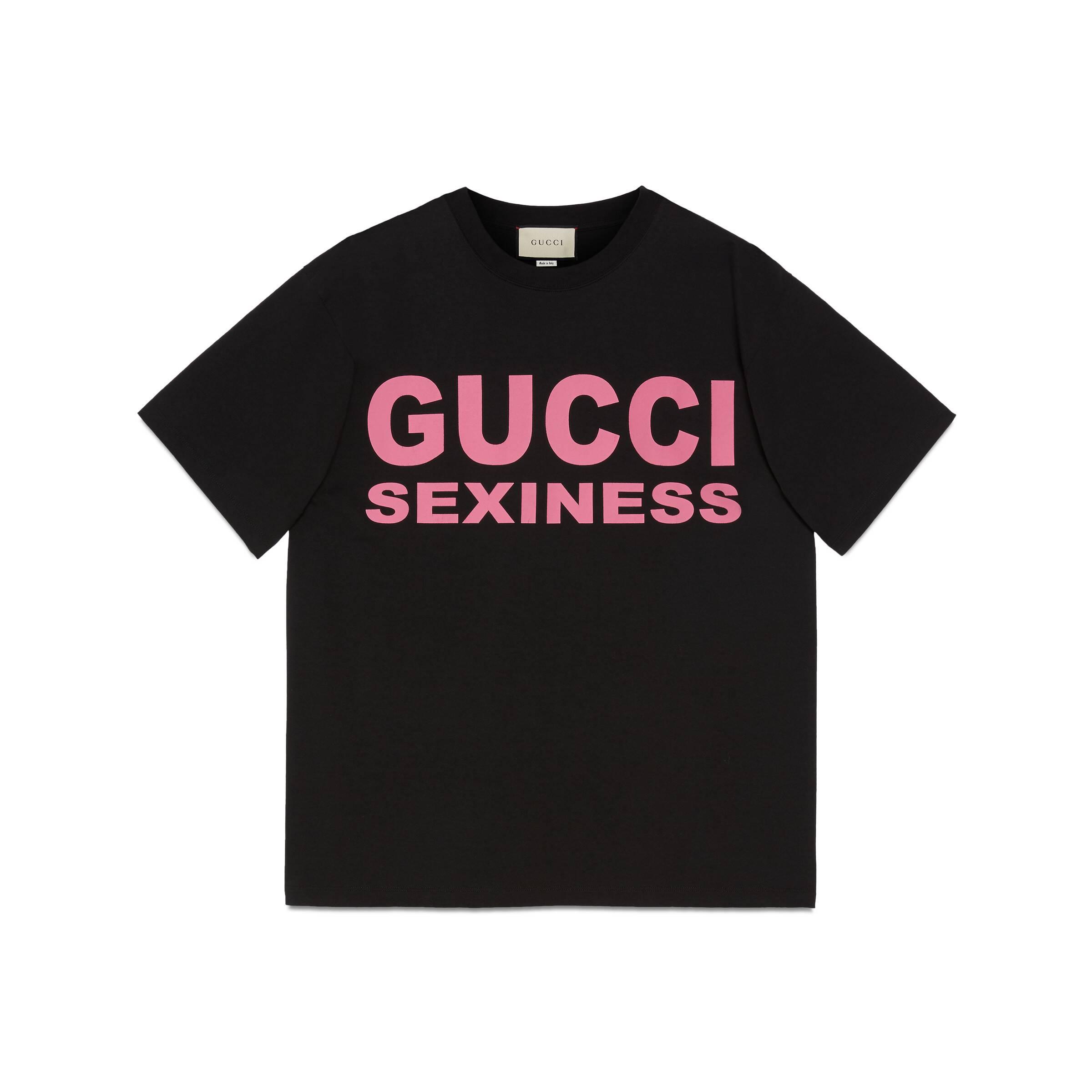 Gucci Cotton Sexiness Print Oversize T-shirt in Black for Men - Lyst