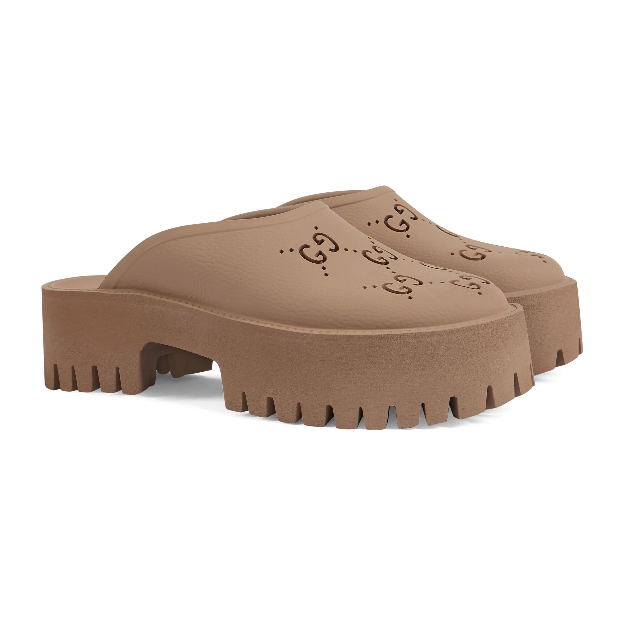 Gucci GG Slip-on Sandal in Brown | Lyst