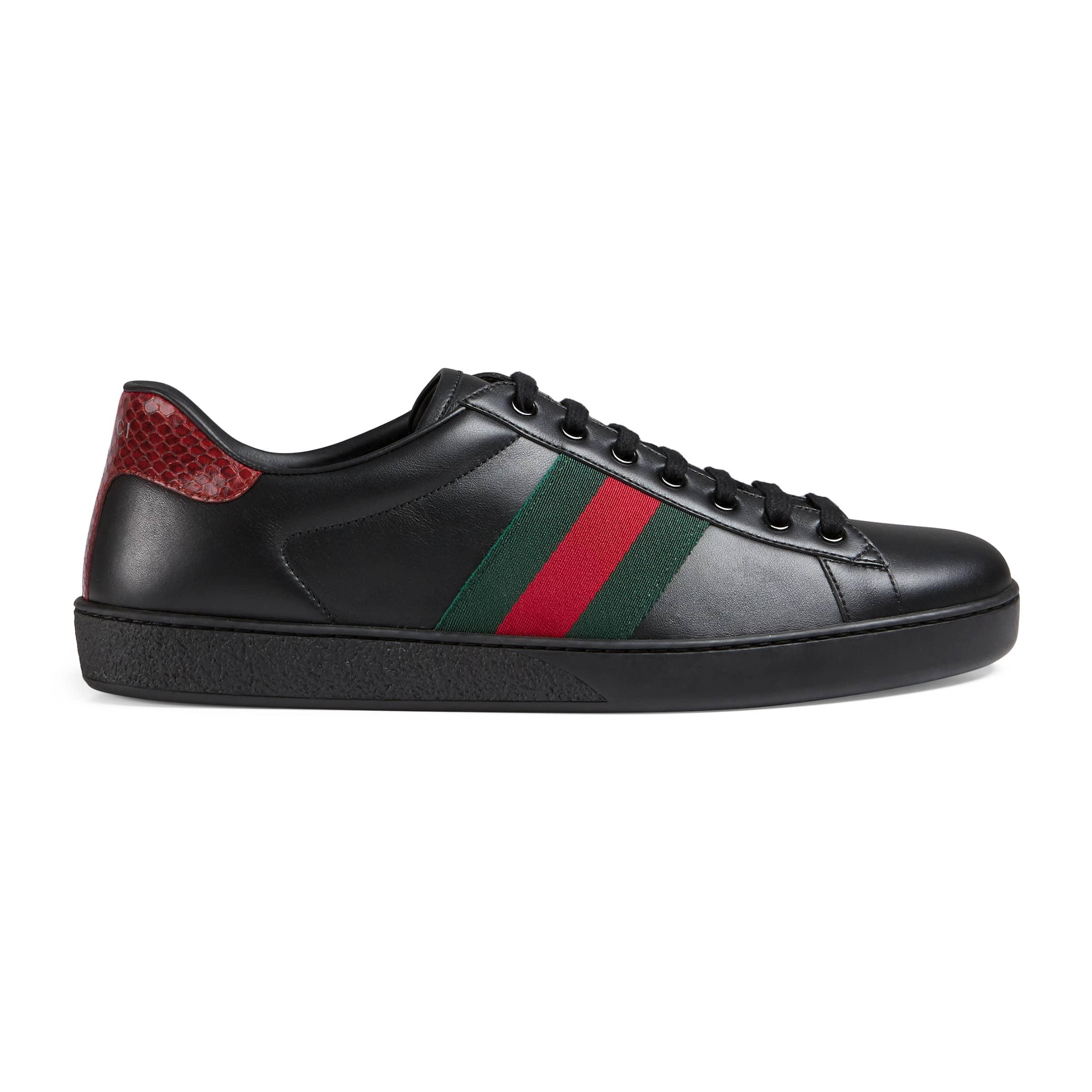 gucci sneakers black and red