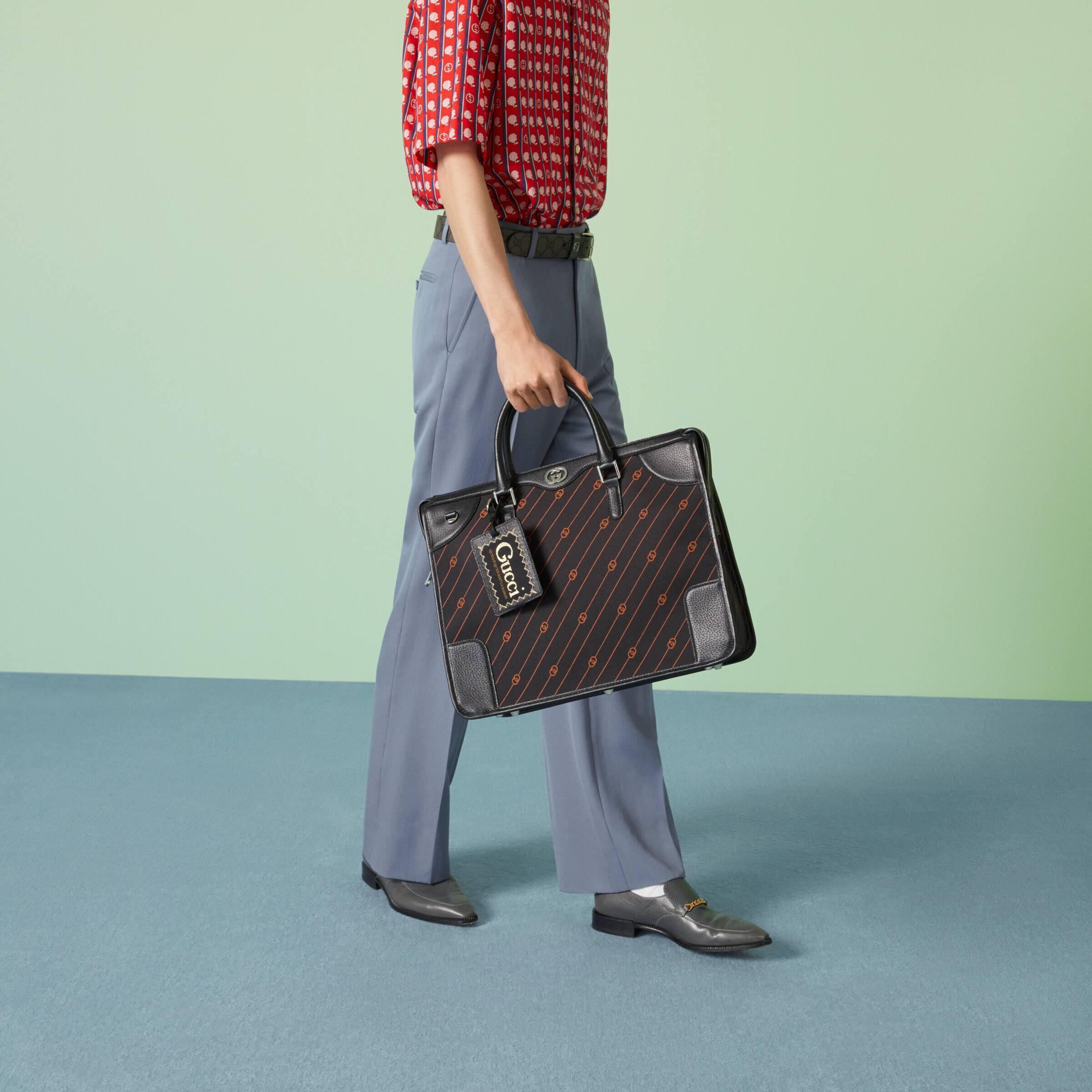 Gucci Interlocking G Monogram Laptop Bag in Brown for Men