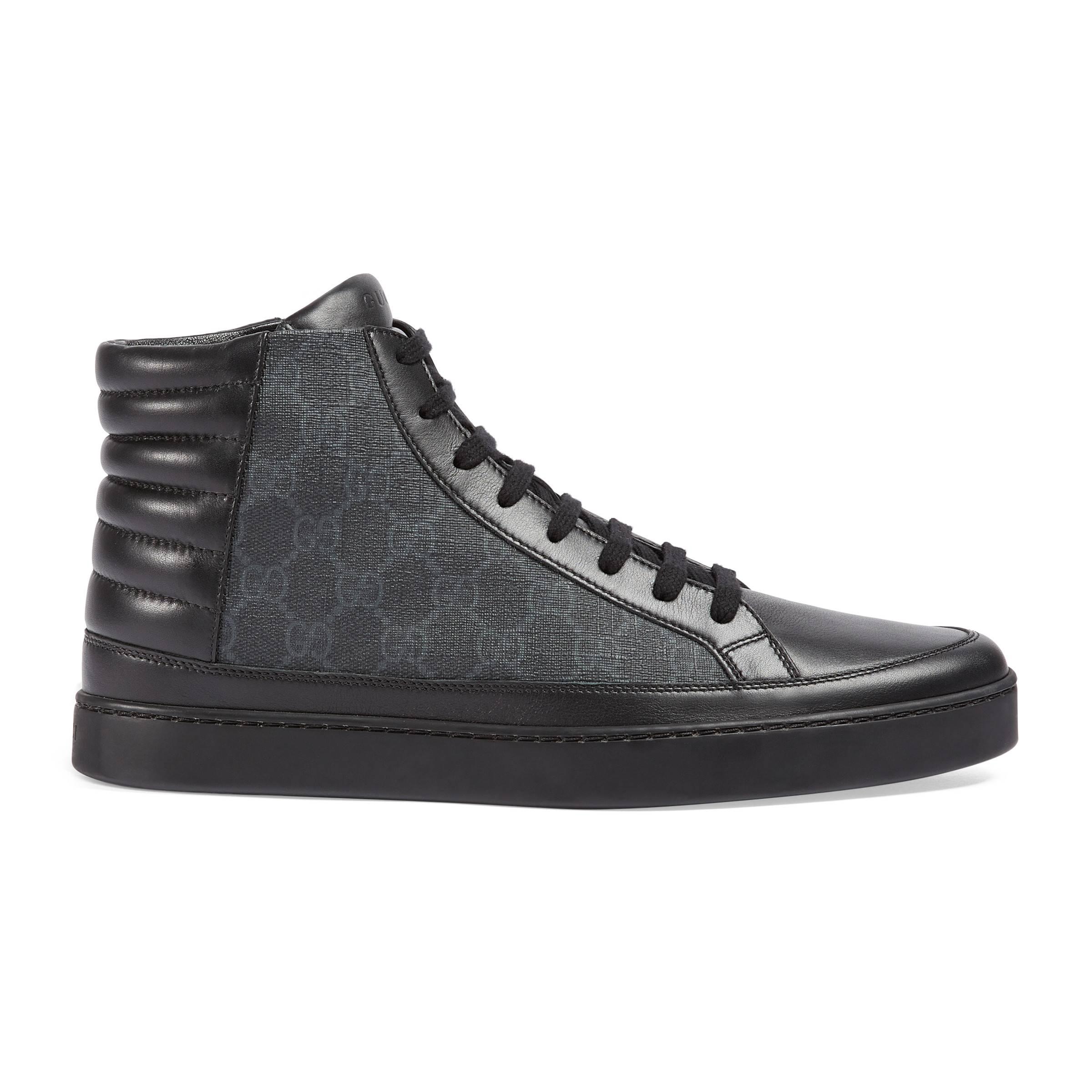 Sneaker alta in tessuto GG Supreme da Uomo di Gucci in Nero Lyst