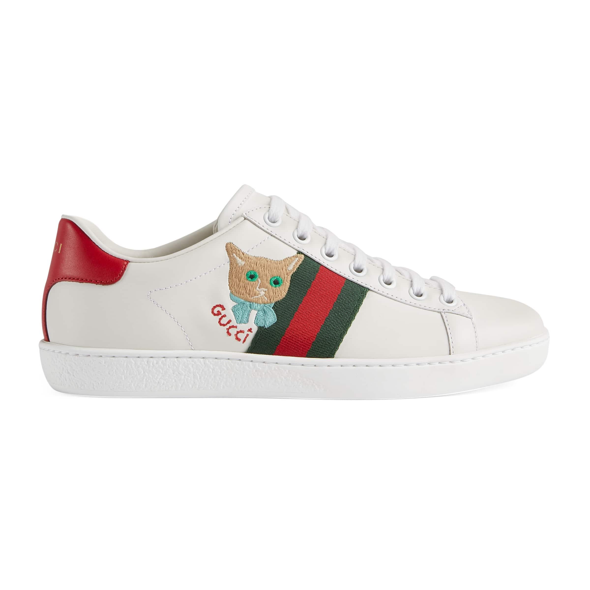 Sneaker ace donna con gatto di Gucci in Bianco | Lyst