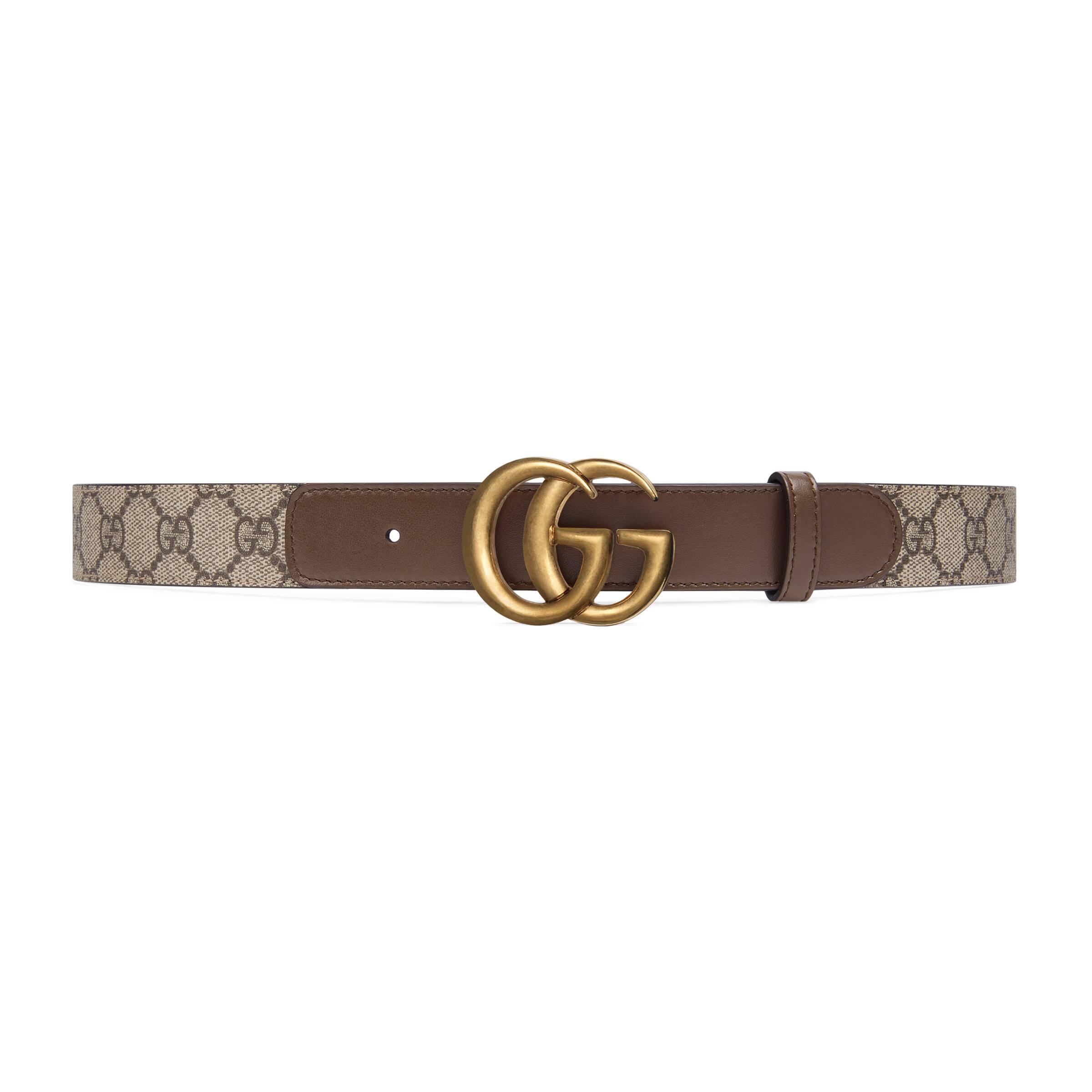 Gucci Leather GG Belt With Double G Buckle in Brown - Lyst