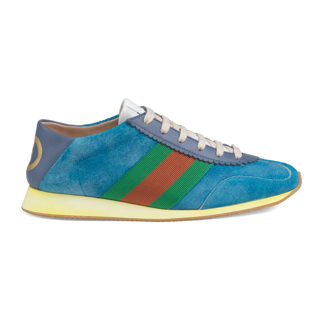 Traktor Mountaineer Rengør soveværelset Gucci Suede Sneaker With Web in Blue | Lyst