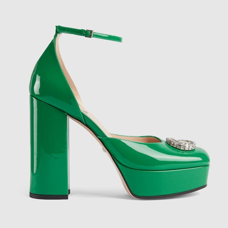 Green gucci pumps sale