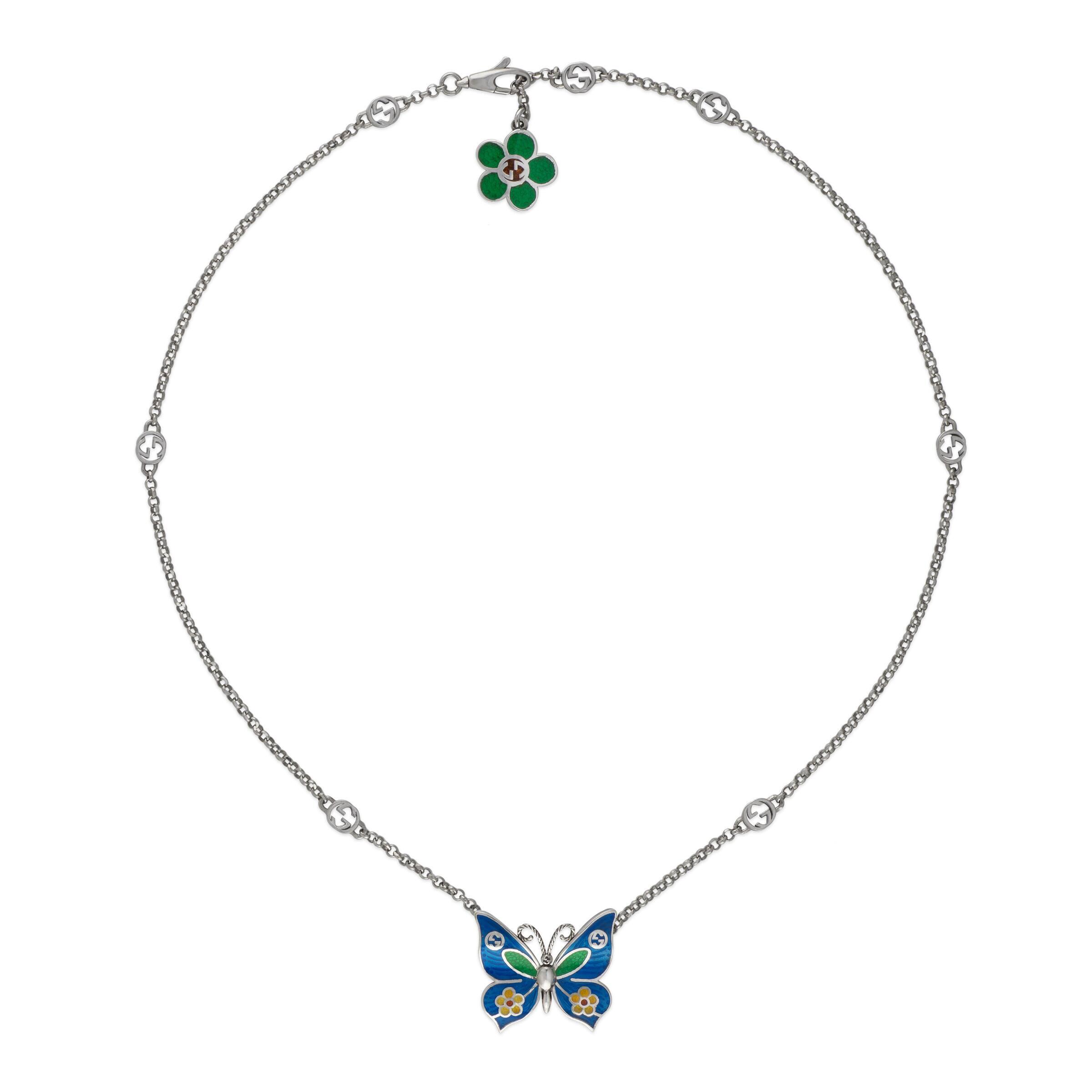 Gucci Butterfly Pendant Necklace | Lyst