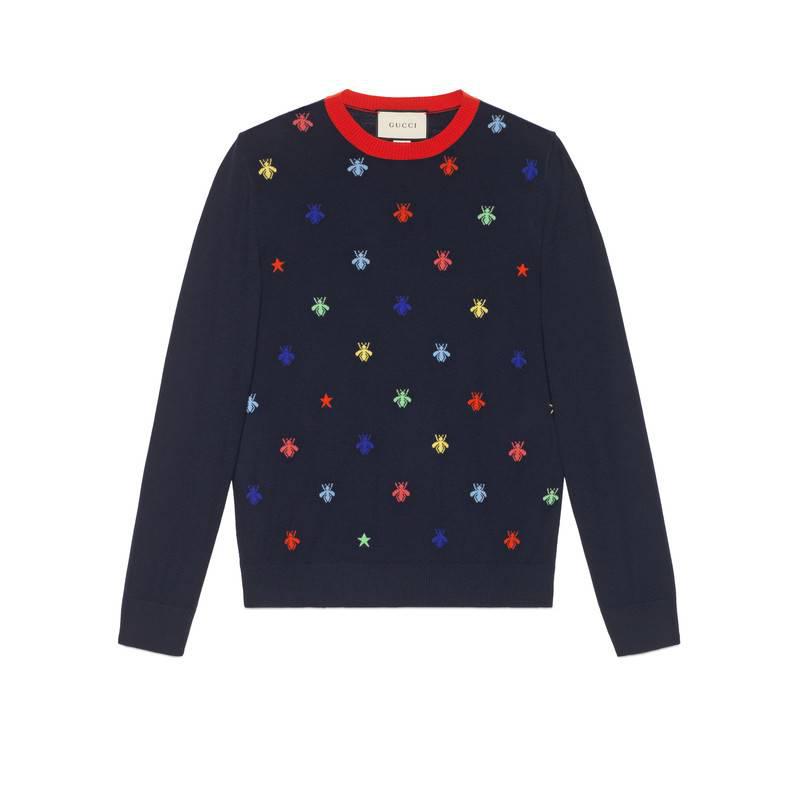 Gucci Wool Bees \u0026 Stars Intarsia Knit 