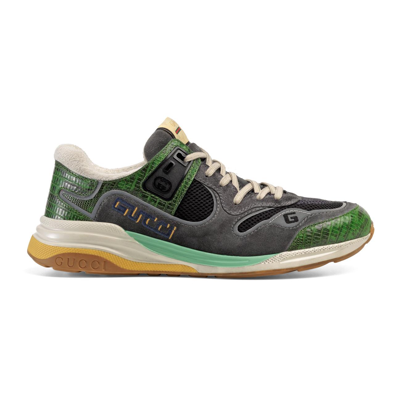 Gucci Leather Ultrapace Sneakers in Green for Men - Lyst