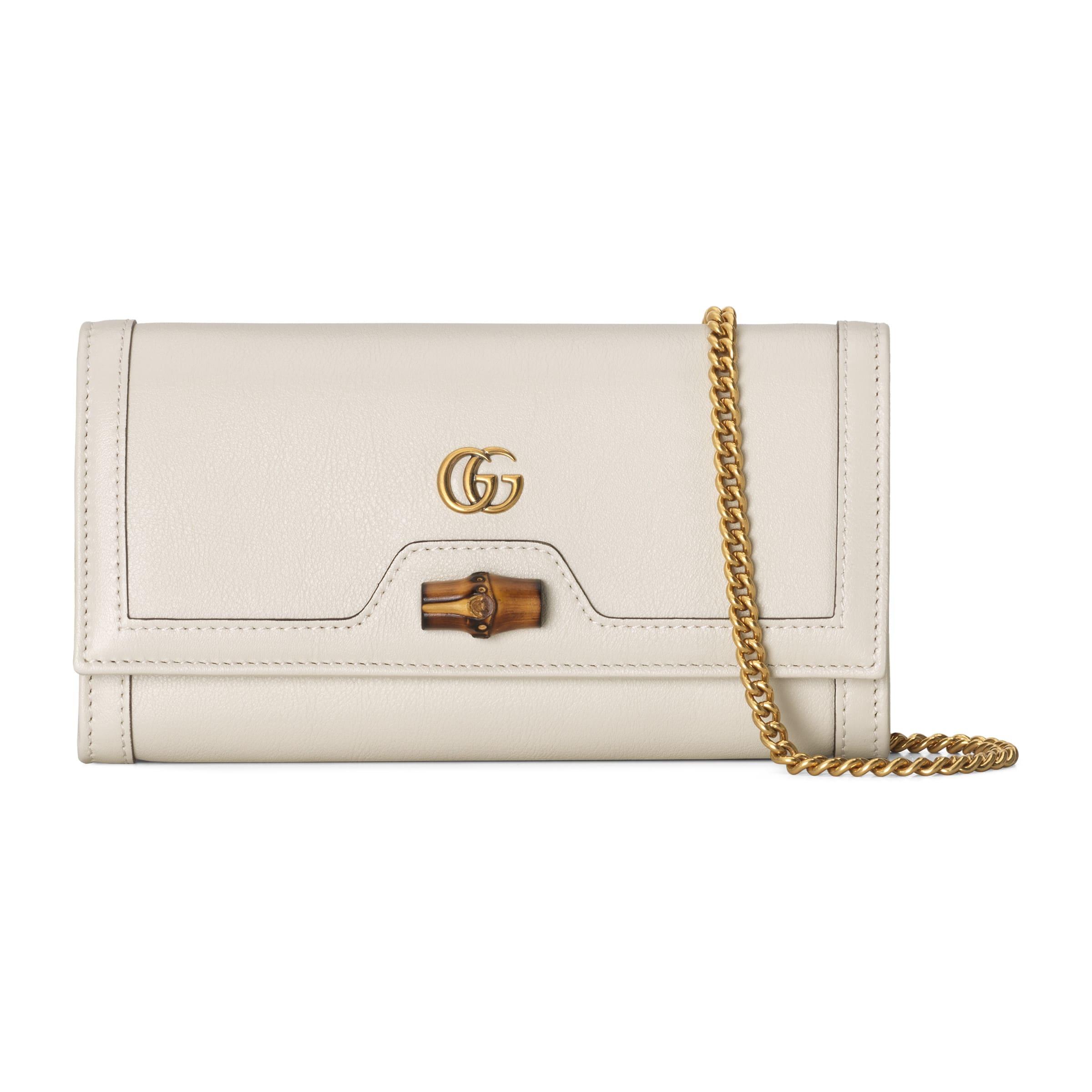 Gucci Diana Chain Wallet in White | Lyst